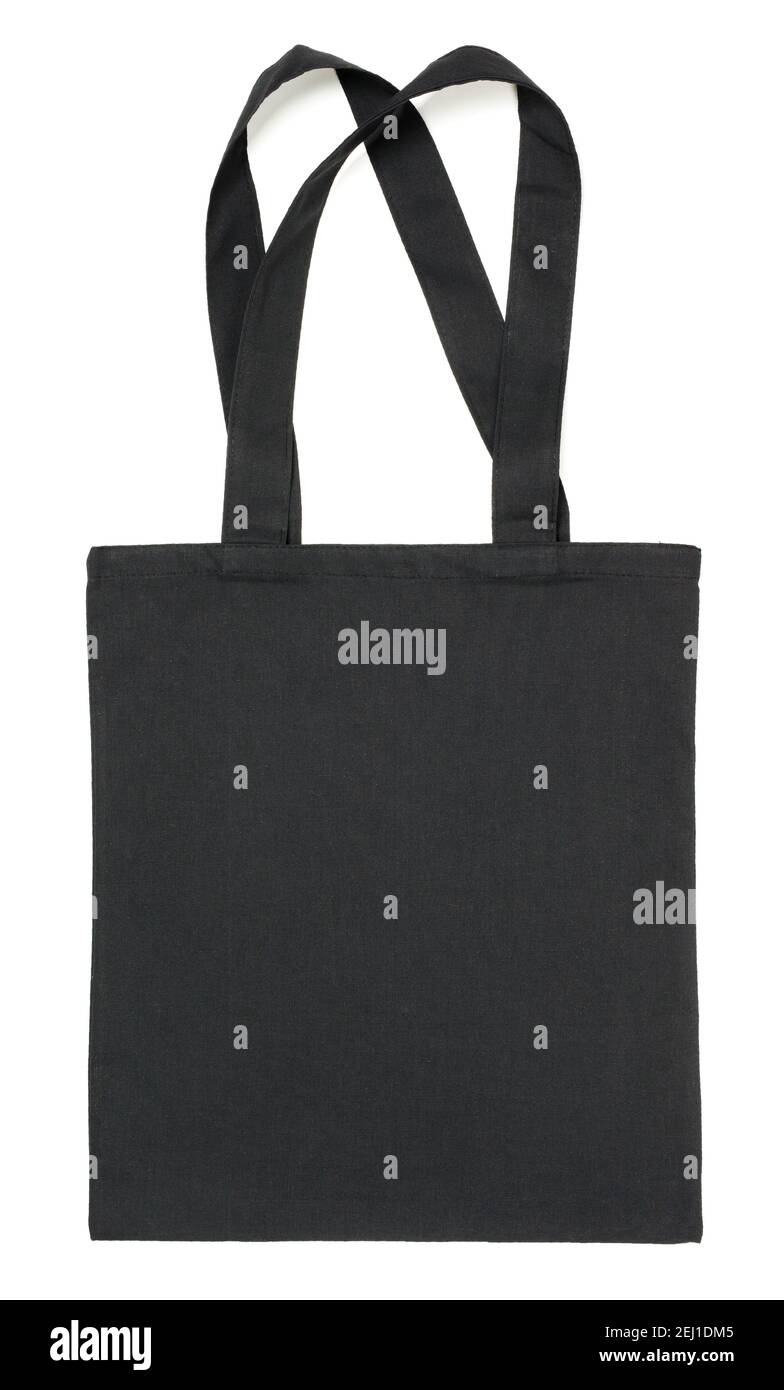 Eco bag in tessuto nero isolato su sfondo bianco Foto Stock