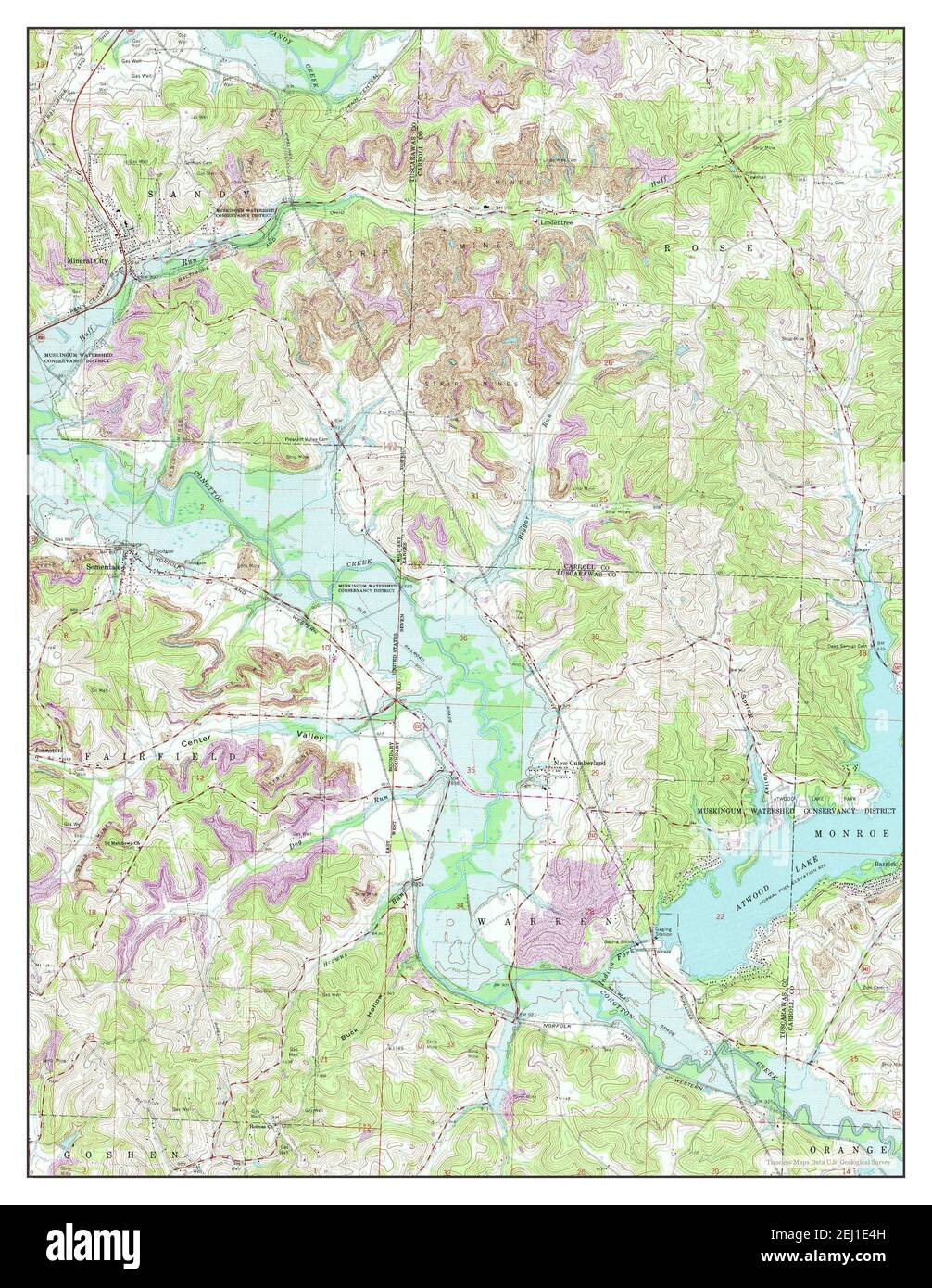 Mineral City, Ohio, mappa 1961, 1:24000, Stati Uniti d'America da Timeless Maps, dati U.S. Geological Survey Foto Stock