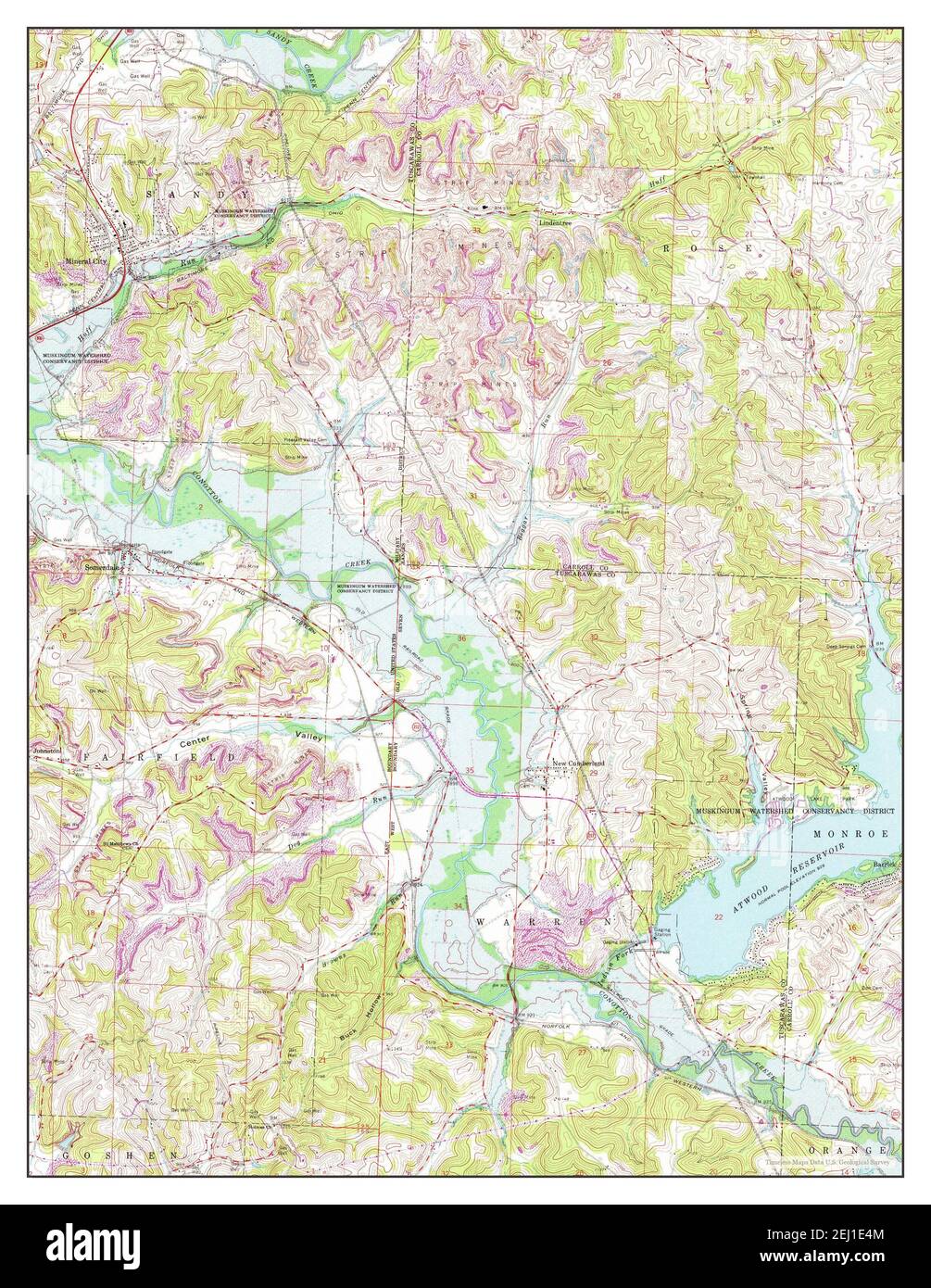 Mineral City, Ohio, mappa 1961, 1:24000, Stati Uniti d'America da Timeless Maps, dati U.S. Geological Survey Foto Stock