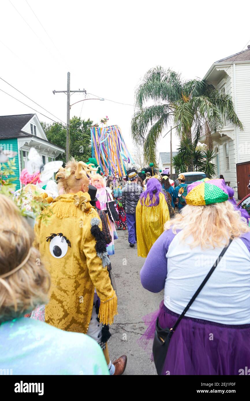 Sfilata di Sant'Ann a Marigny, Mardi Gras giorno 2020. Foto Stock