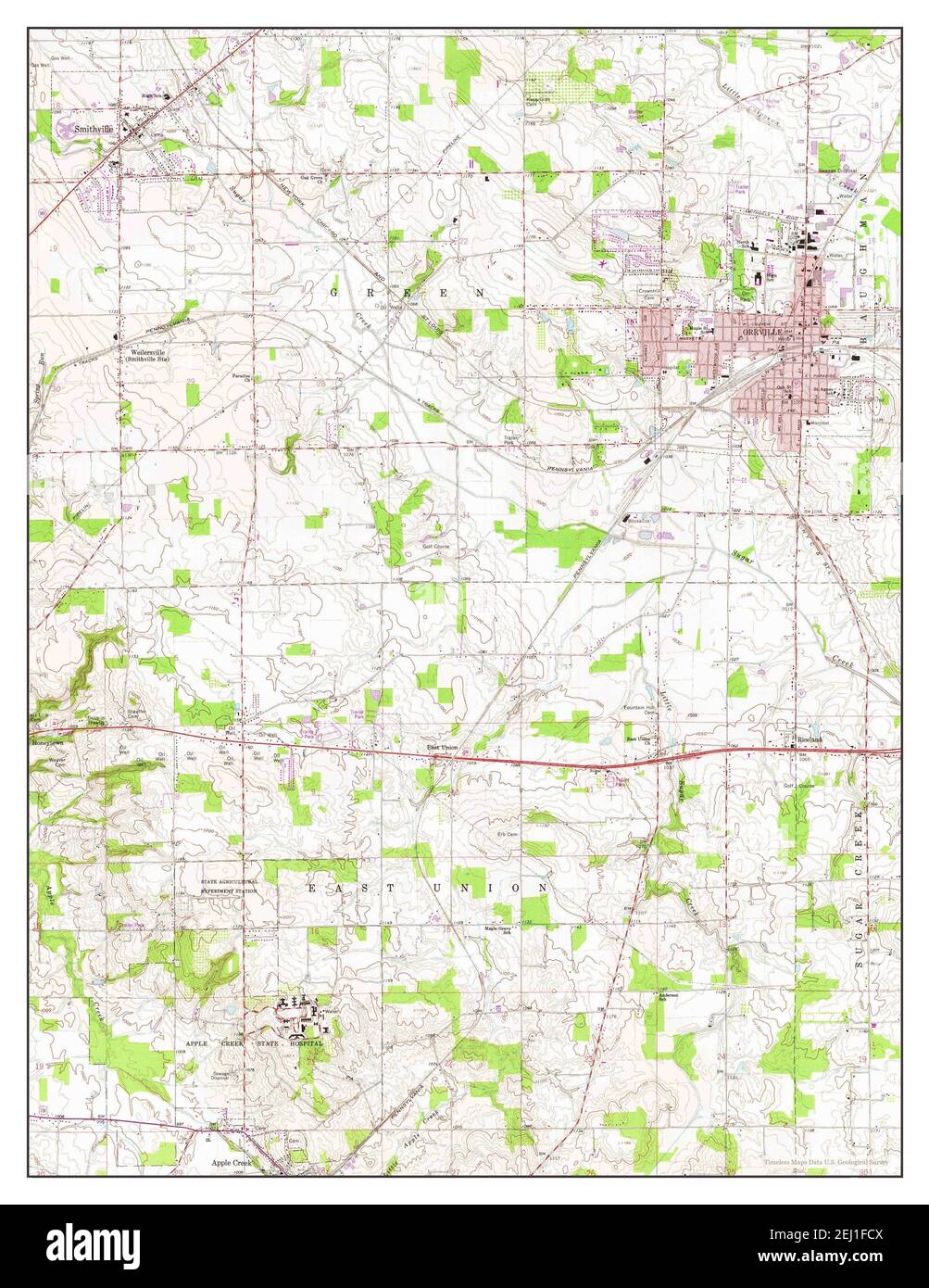 Orrville, Ohio, mappa 1961, 1:24000, Stati Uniti d'America da Timeless Maps, dati U.S. Geological Survey Foto Stock