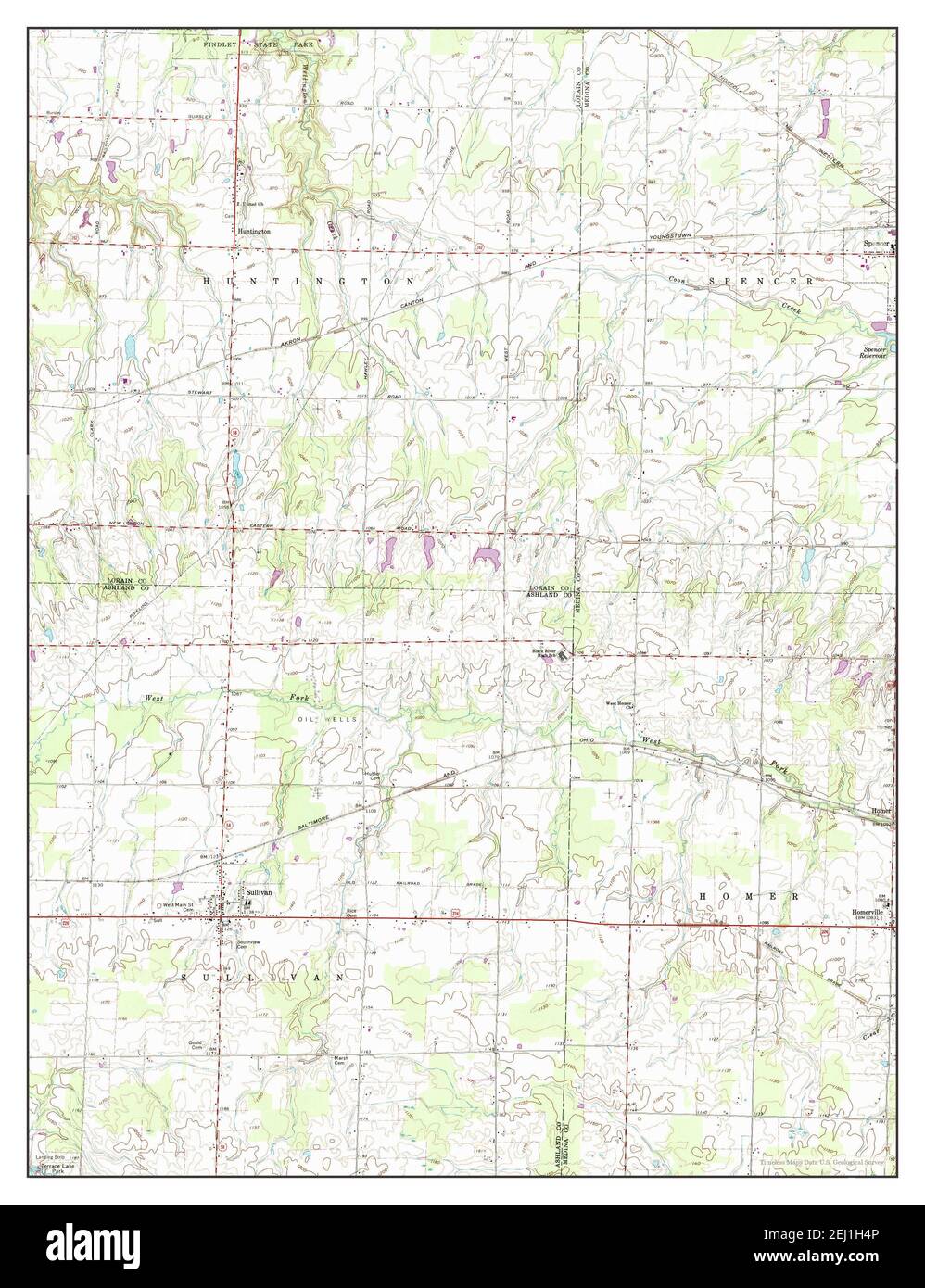 Sullivan, Ohio, mappa 1961, 1:24000, Stati Uniti d'America da Timeless Maps, dati U.S. Geological Survey Foto Stock