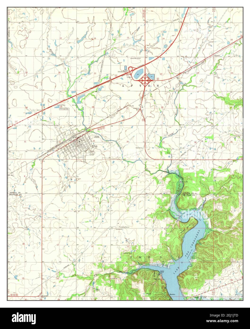 Mappa di afton oklahoma Immagini senza sfondo e Foto Stock ritagliate