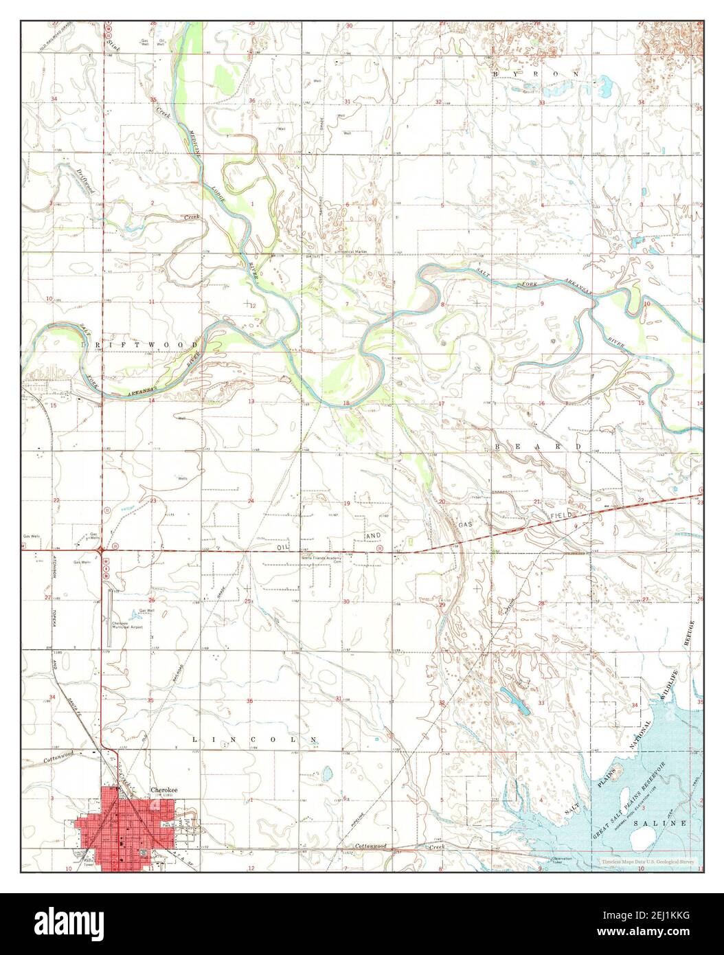 Cherokee North, Oklahoma, map 1969, 1:24000, United States of America by Timeless Maps, data U.S. Geological Survey Foto Stock