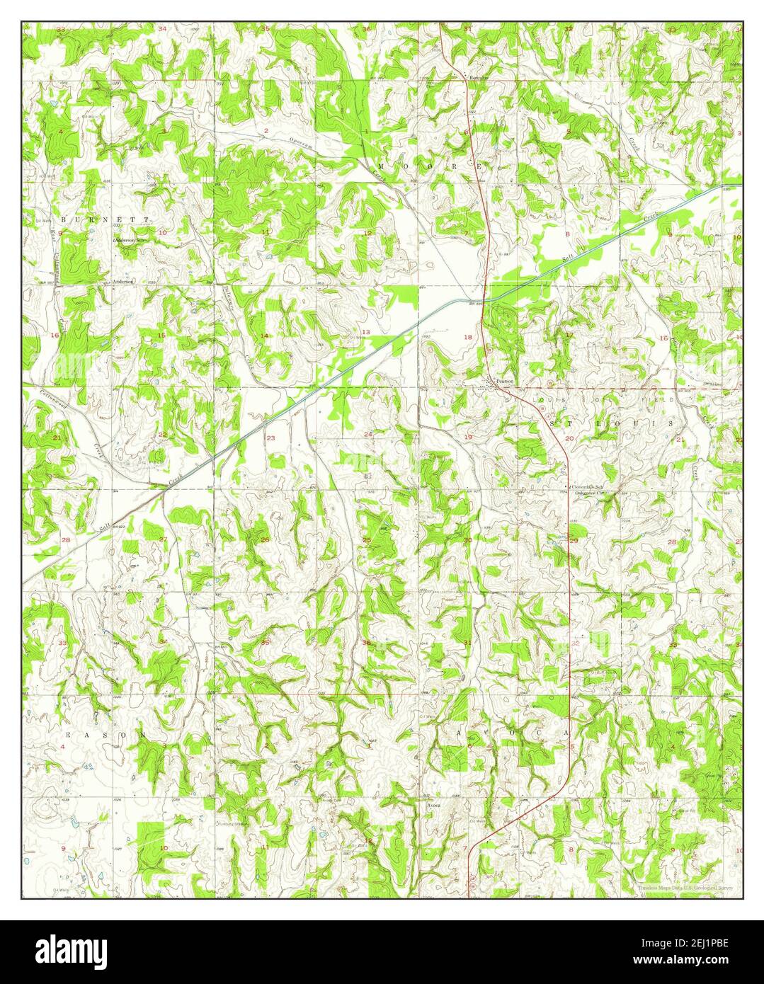 Pearson, Oklahoma, mappa 1958, 1:24000, Stati Uniti d'America da Timeless Maps, dati U.S. Geological Survey Foto Stock