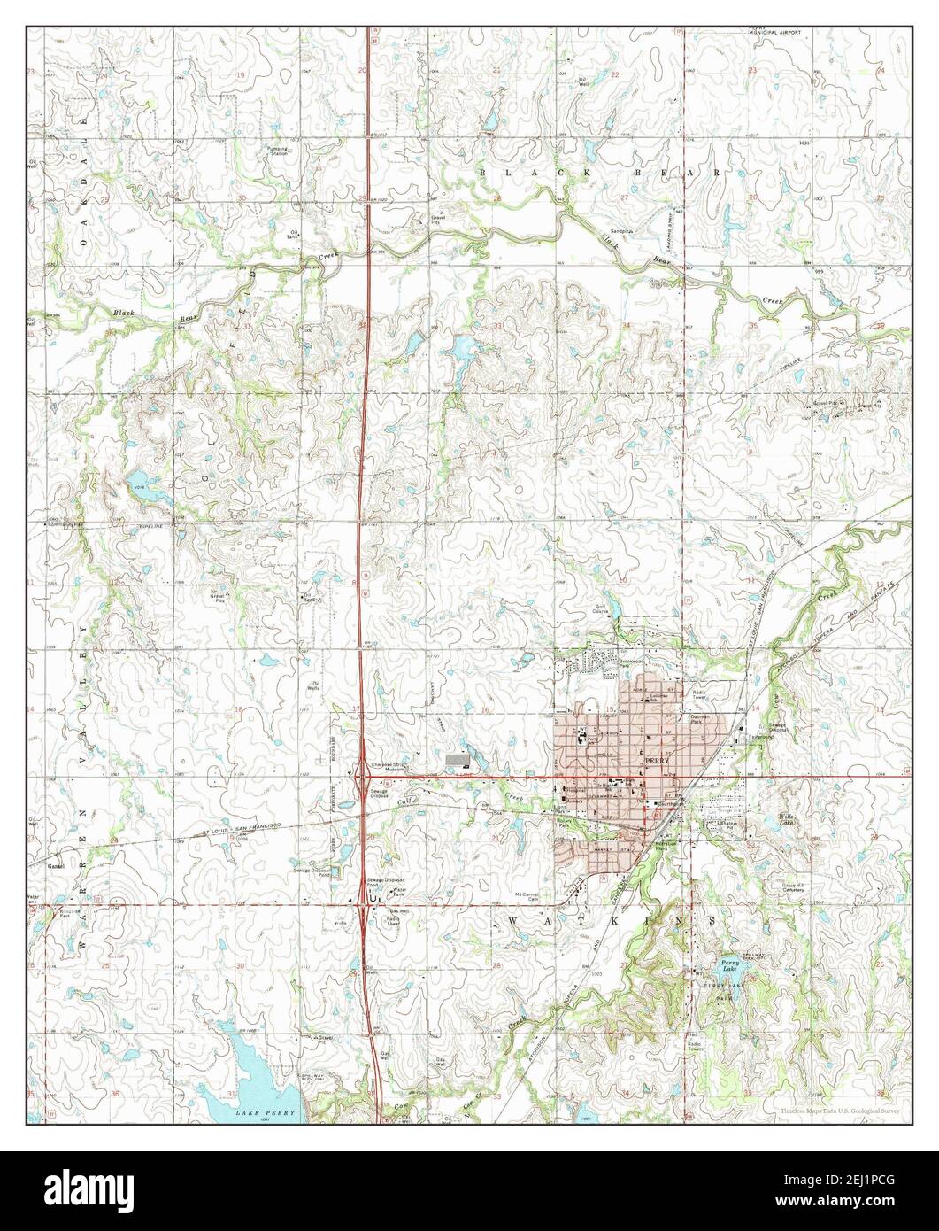 Perry, Oklahoma, mappa 1972, 1:24000, Stati Uniti d'America da Timeless Maps, dati U.S. Geological Survey Foto Stock