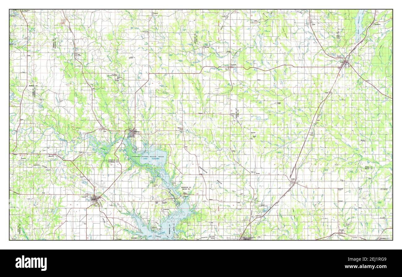 Mappa di tishomingo oklahoma Immagini senza sfondo e Foto Stock