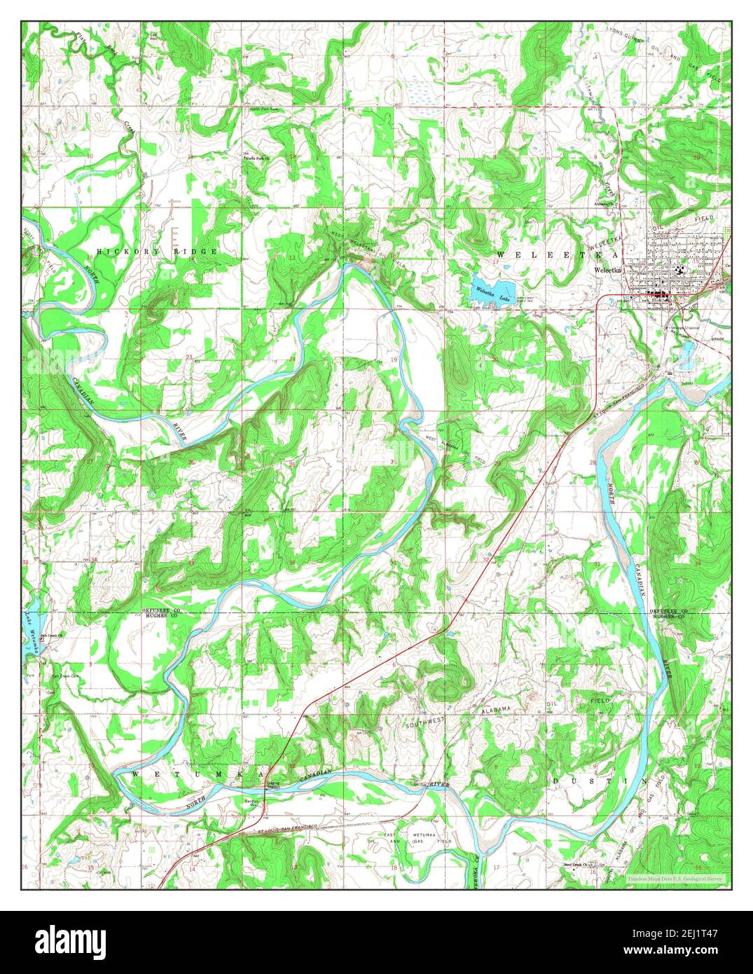 Mappa Di Weleetka Oklahoma Immagini e Fotos Stock Alamy