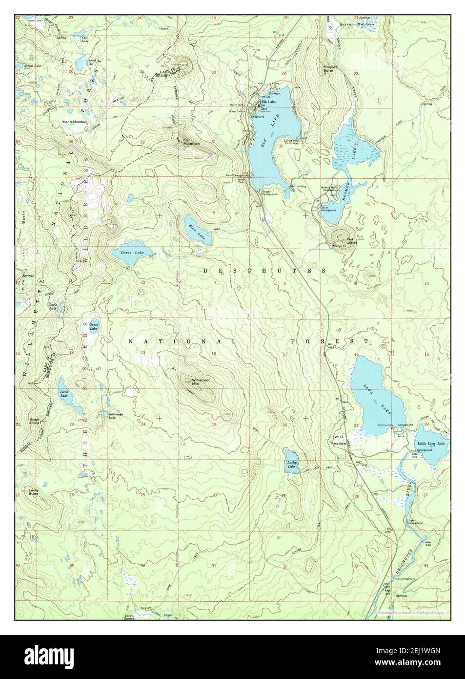 Elk Lake, Oregon, mappa 1963, 1:24000, Stati Uniti d'America da Timeless Maps, dati U.S. Geological Survey Foto Stock