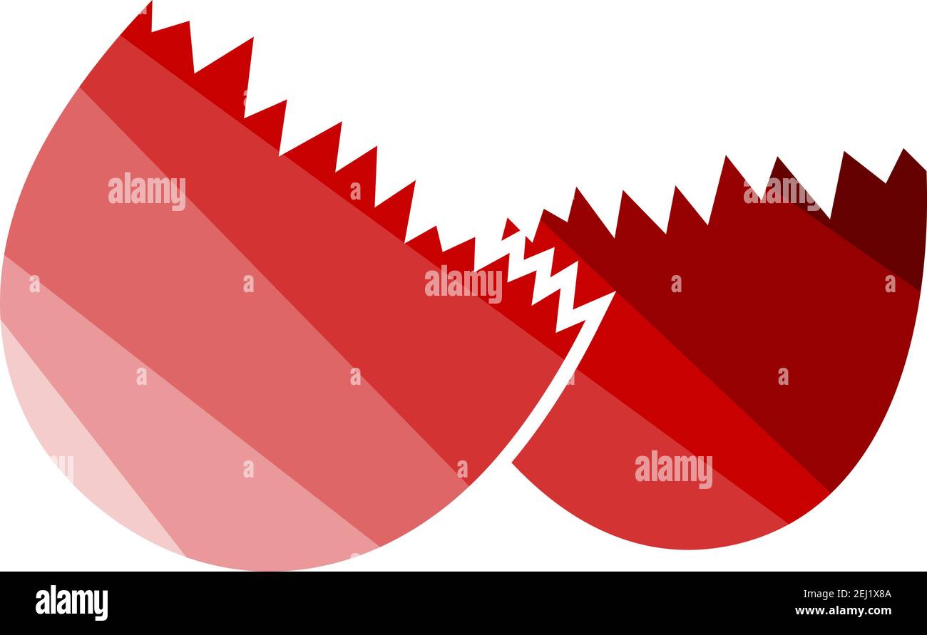 Icona vuota shell uovo. Scala a colori piatta. Illustrazione vettoriale. Illustrazione Vettoriale