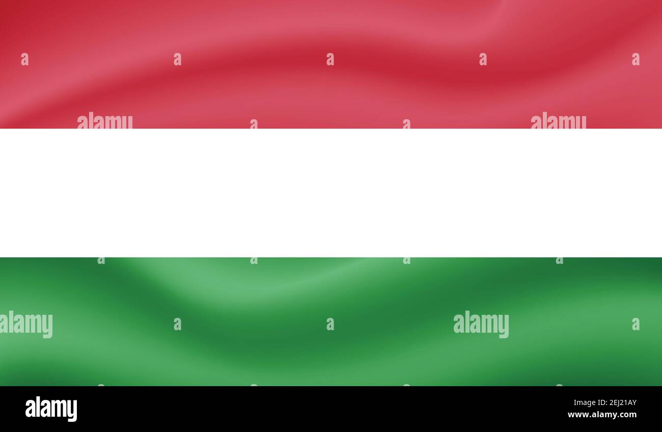 Bandiera Ungheria. Colpo di pennello grunge con bandiera ungherese isolata in grigio. Stile disegno acquerello e grunge texture.Illustrazione vettoriale. Illustrazione Vettoriale