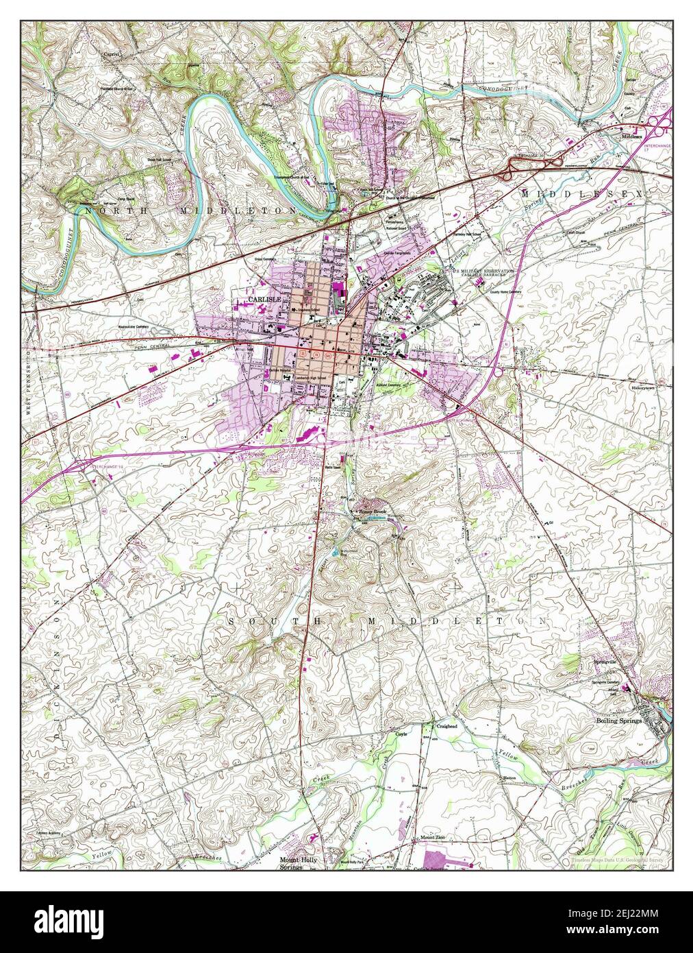 Carlisle, Pennsylvania, map 1952, 1:24000, United States of America by Timeless Maps, data U.S. Geological Survey Foto Stock