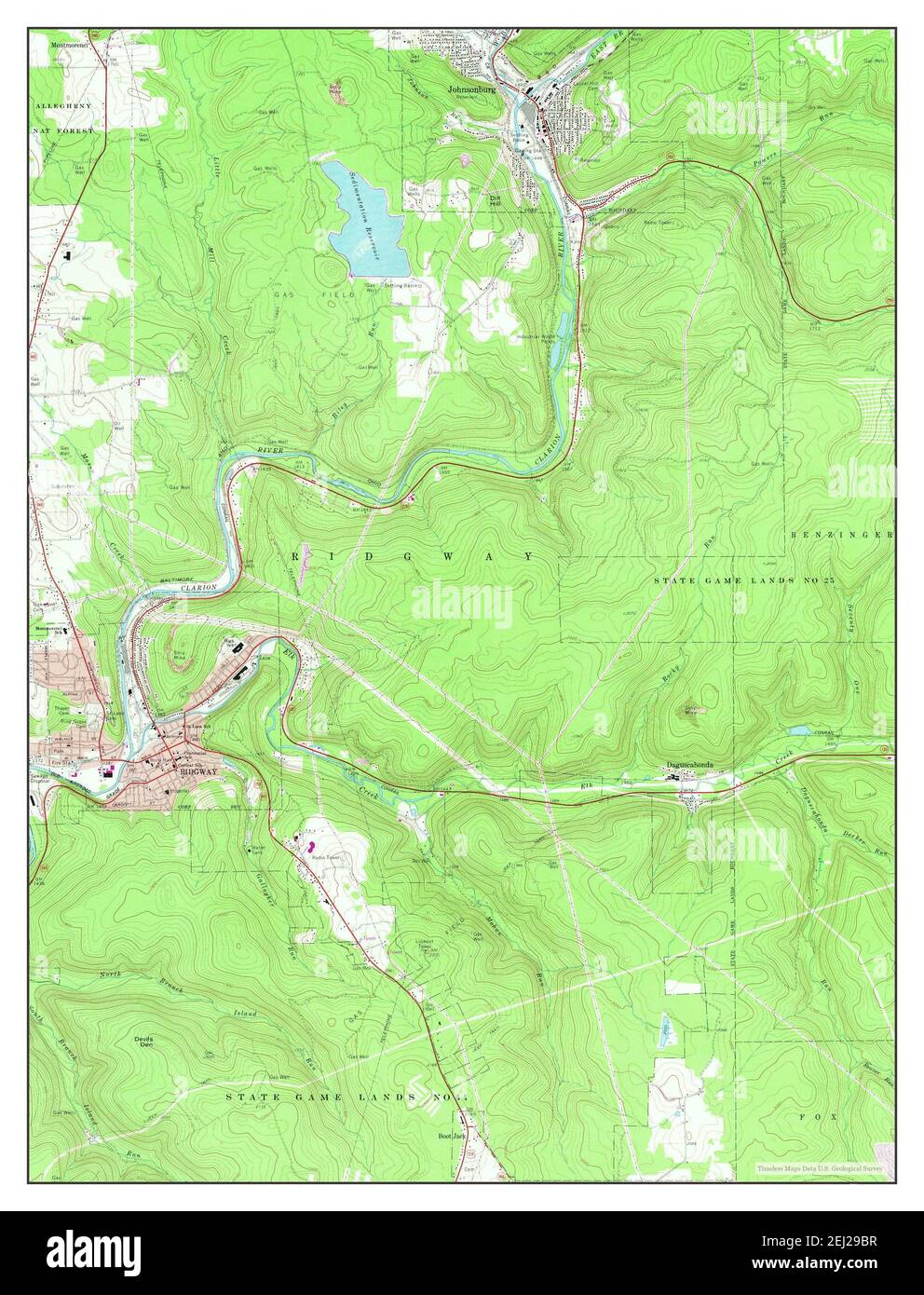 Mappa di ridgway pennsylvania immagini e fotografie stock ad alta