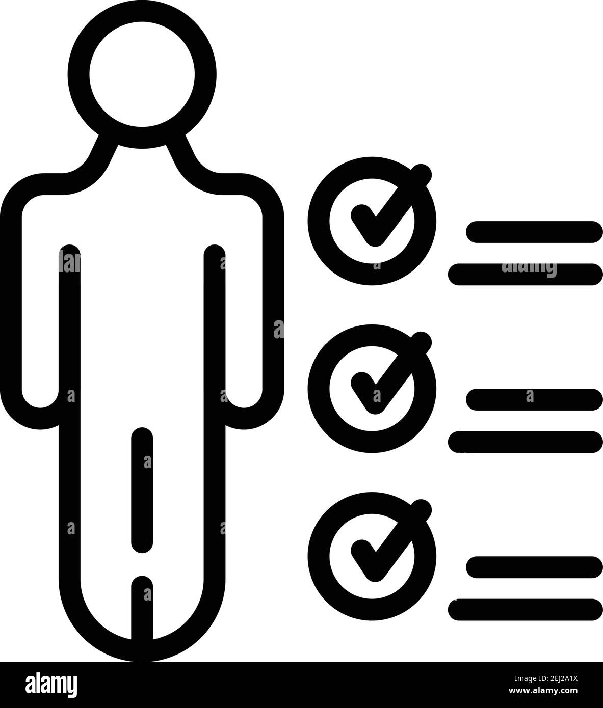 Icona membro del progetto. Icona vettoriale del membro del progetto Outline per il web design isolata su sfondo bianco Illustrazione Vettoriale