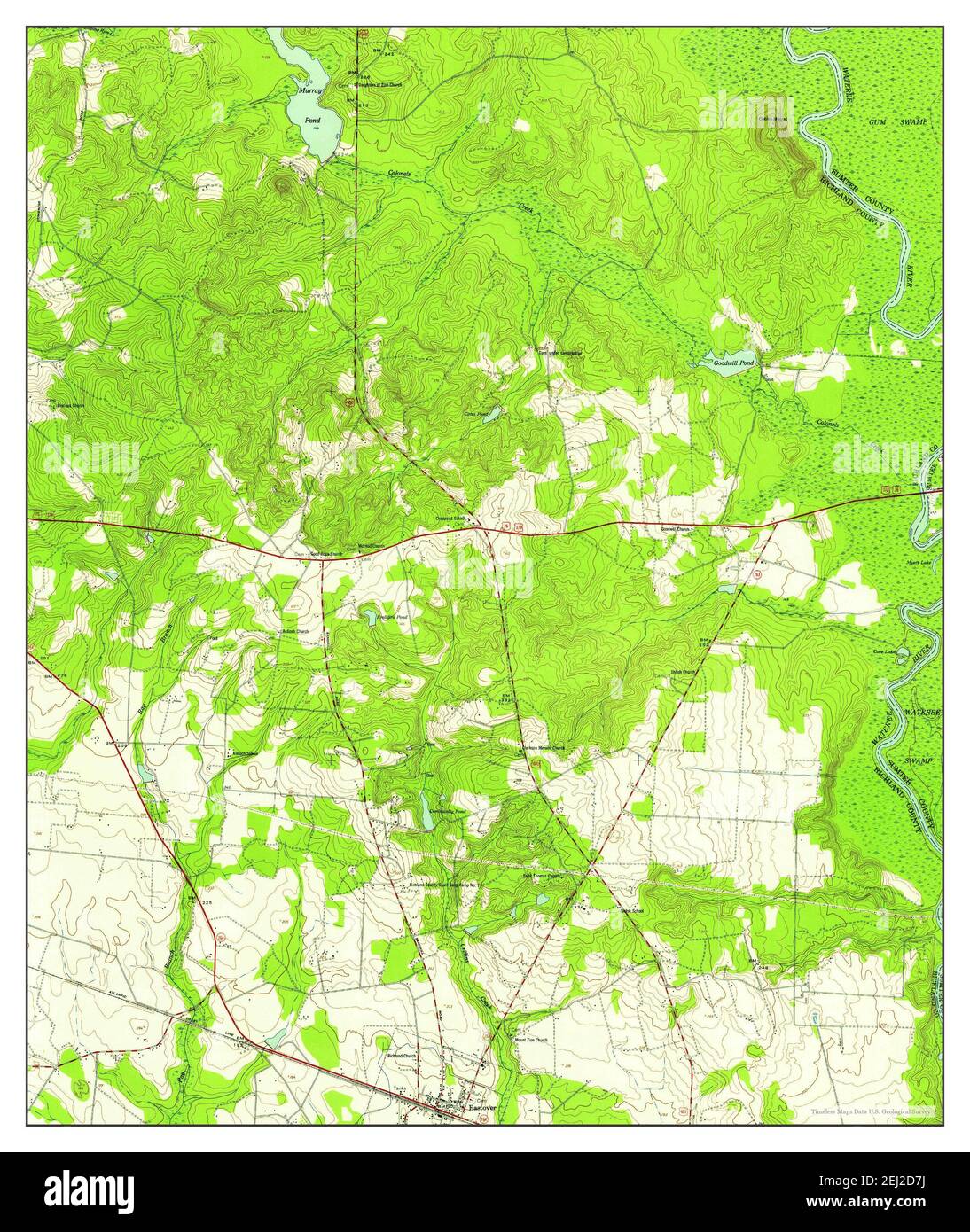 Eastover, Carolina del Sud, mappa 1953, 1:24000, Stati Uniti d'America da Timeless Maps, dati U.S. Geological Survey Foto Stock