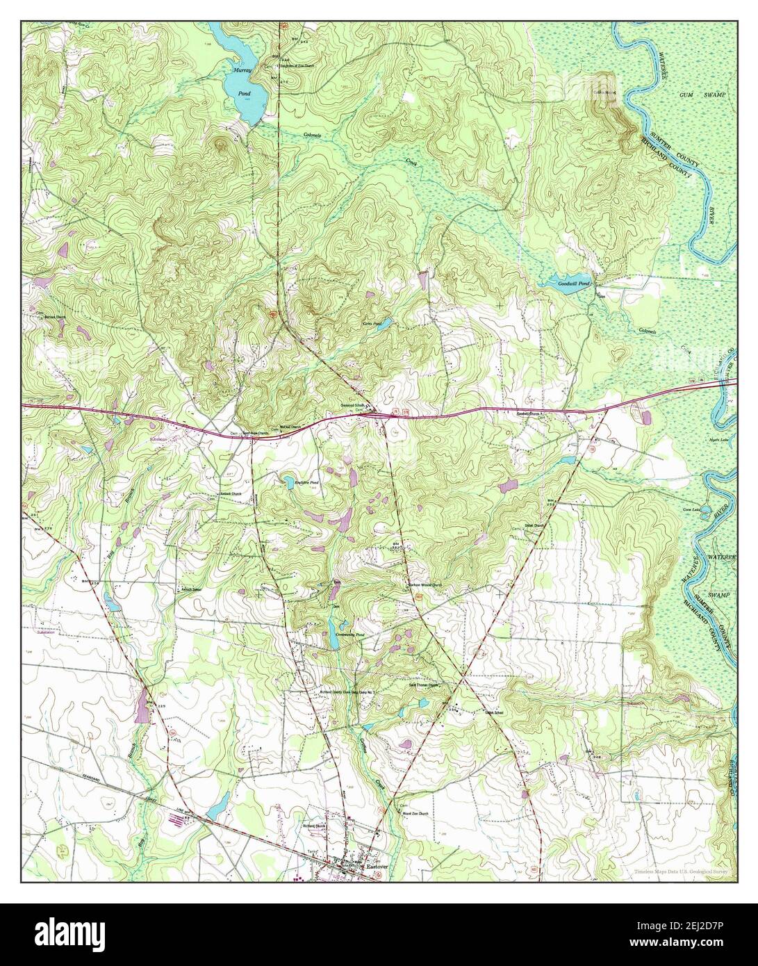 Eastover, Carolina del Sud, mappa 1953, 1:24000, Stati Uniti d'America da Timeless Maps, dati U.S. Geological Survey Foto Stock