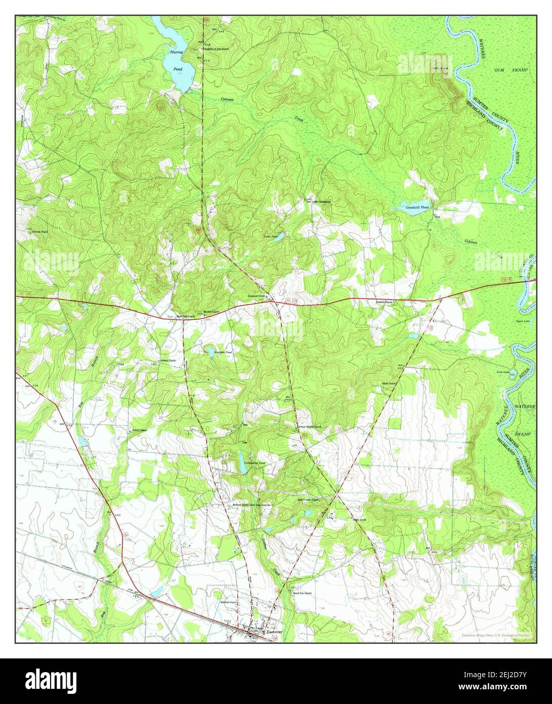 Eastover, Carolina del Sud, mappa 1953, 1:24000, Stati Uniti d'America da Timeless Maps, dati U.S. Geological Survey Foto Stock