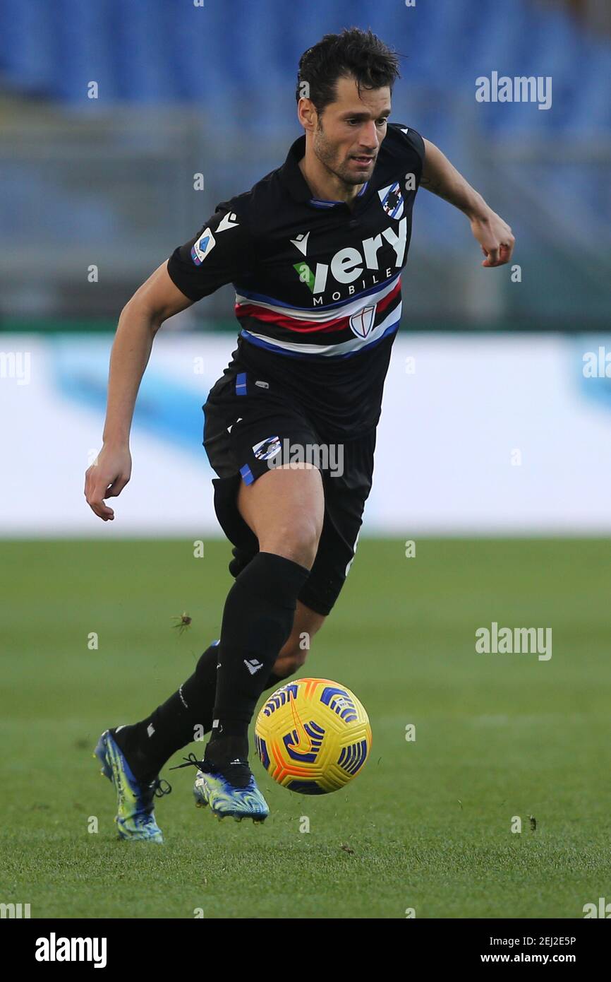 2/20/2021 - ROMA, Italia. 20 Feb 2021. CANDREVA in azione durante la Serie Italiana UNA partita di calcio del campionato 2021 tra SS LAZIO VS SAMPDORIA, allo stadio Olimpico di Roma (Photo by IPA/Sipa USA) Credit: Sipa USA/Alamy Live News Foto Stock