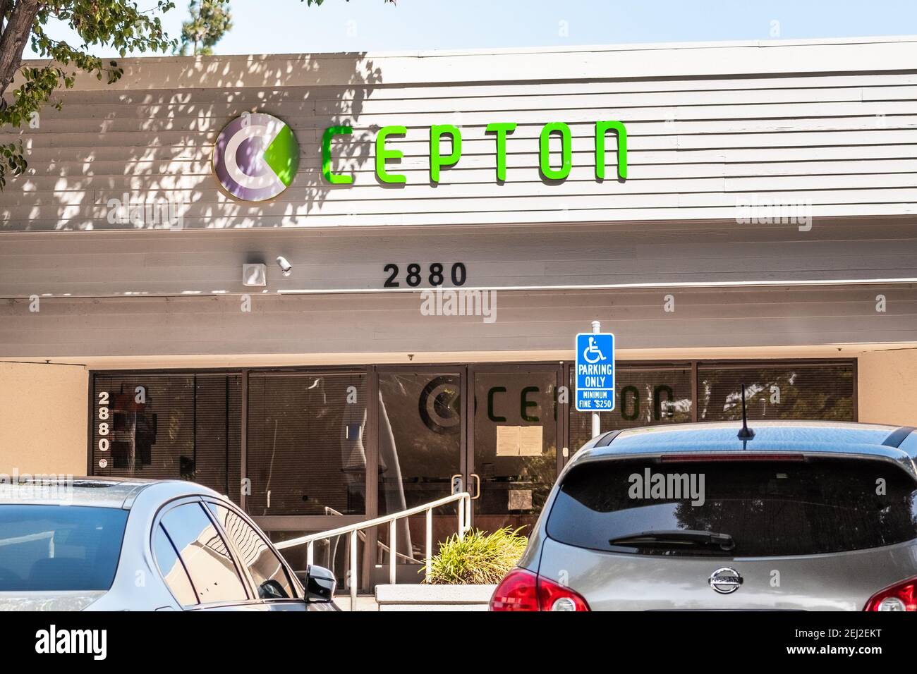 Set 18, 2020 San Jose / CA / USA - Cepton sede centrale in Silicon Valley; Cepton Technologies sviluppa soluzioni basate su lidar per la guida autonoma, i Foto Stock