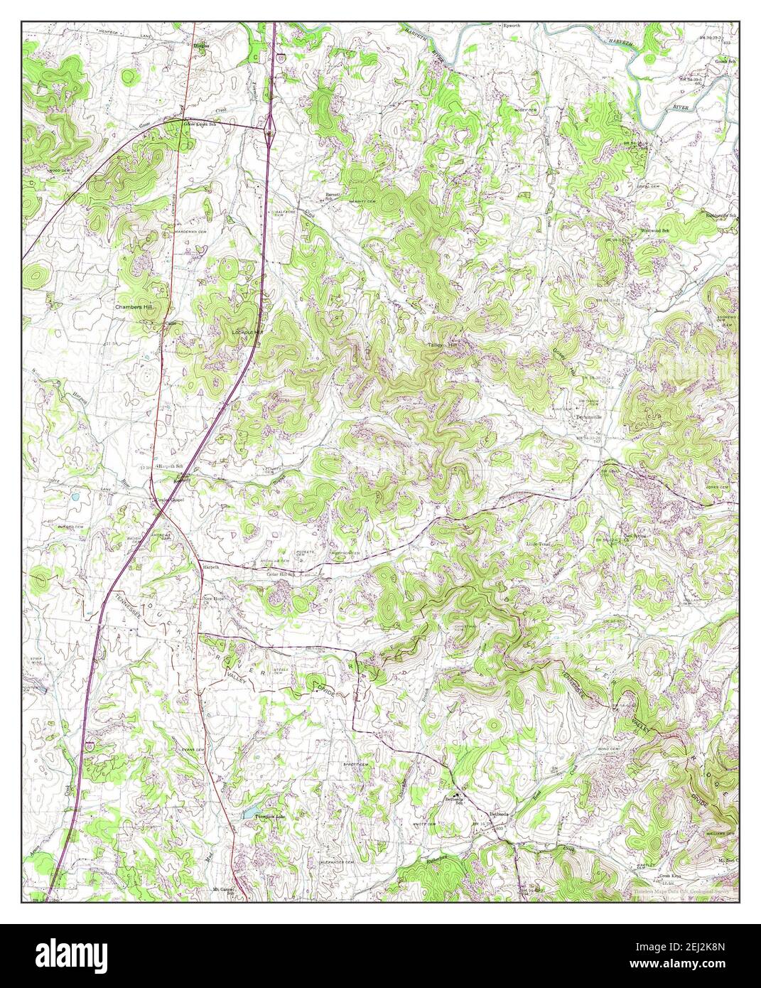 Bethesda, Tennessee, mappa 1946, 1:24000, Stati Uniti d'America da Timeless Maps, dati U.S. Geological Survey Foto Stock