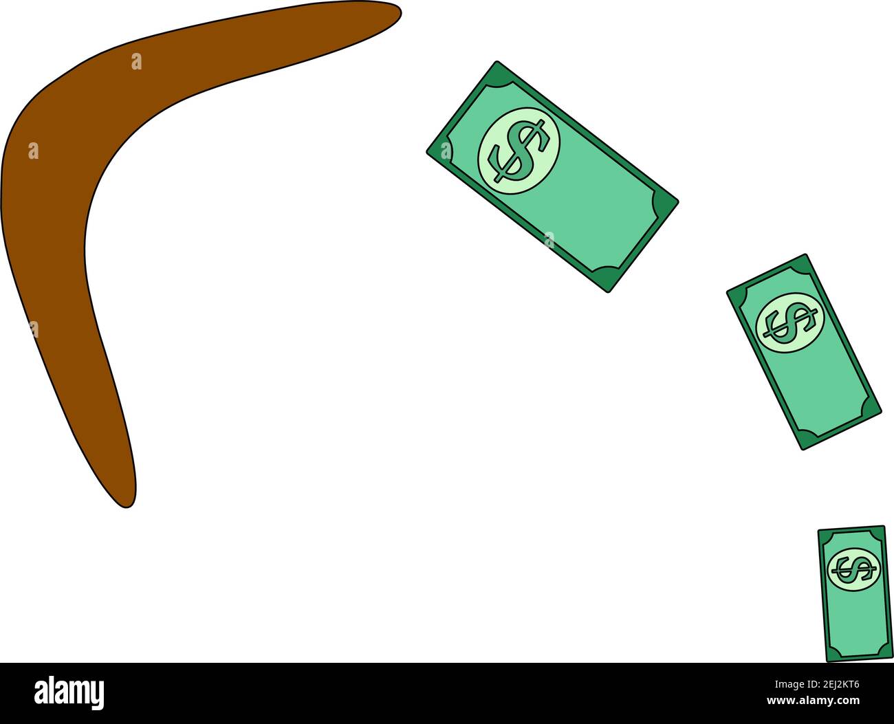 Icona Cashback Boomerang. Contorno modificabile con disegno riempimento colore. Illustrazione vettoriale. Illustrazione Vettoriale