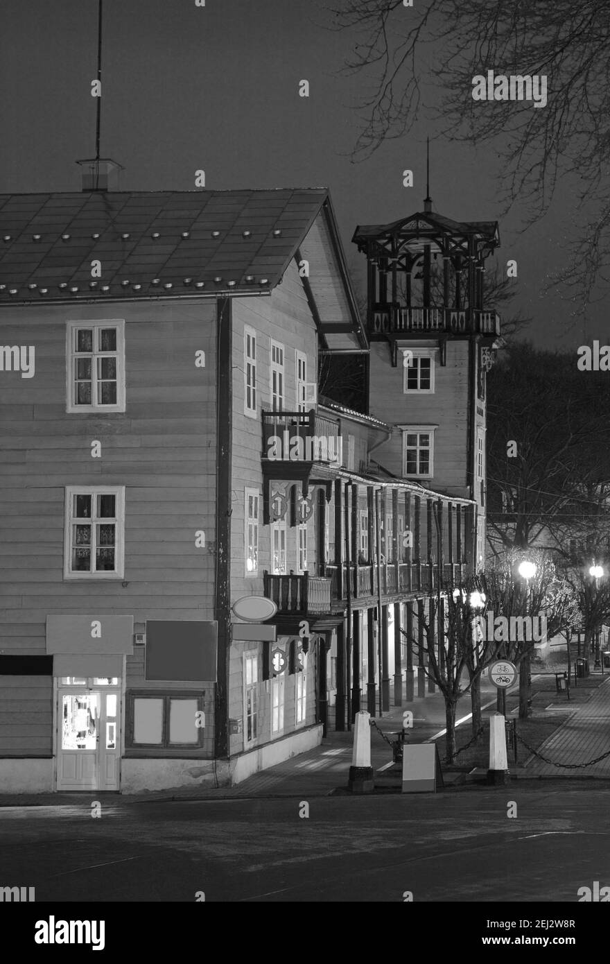 La vecchia strada in Iwonicz-Zdroj. Polonia Foto Stock