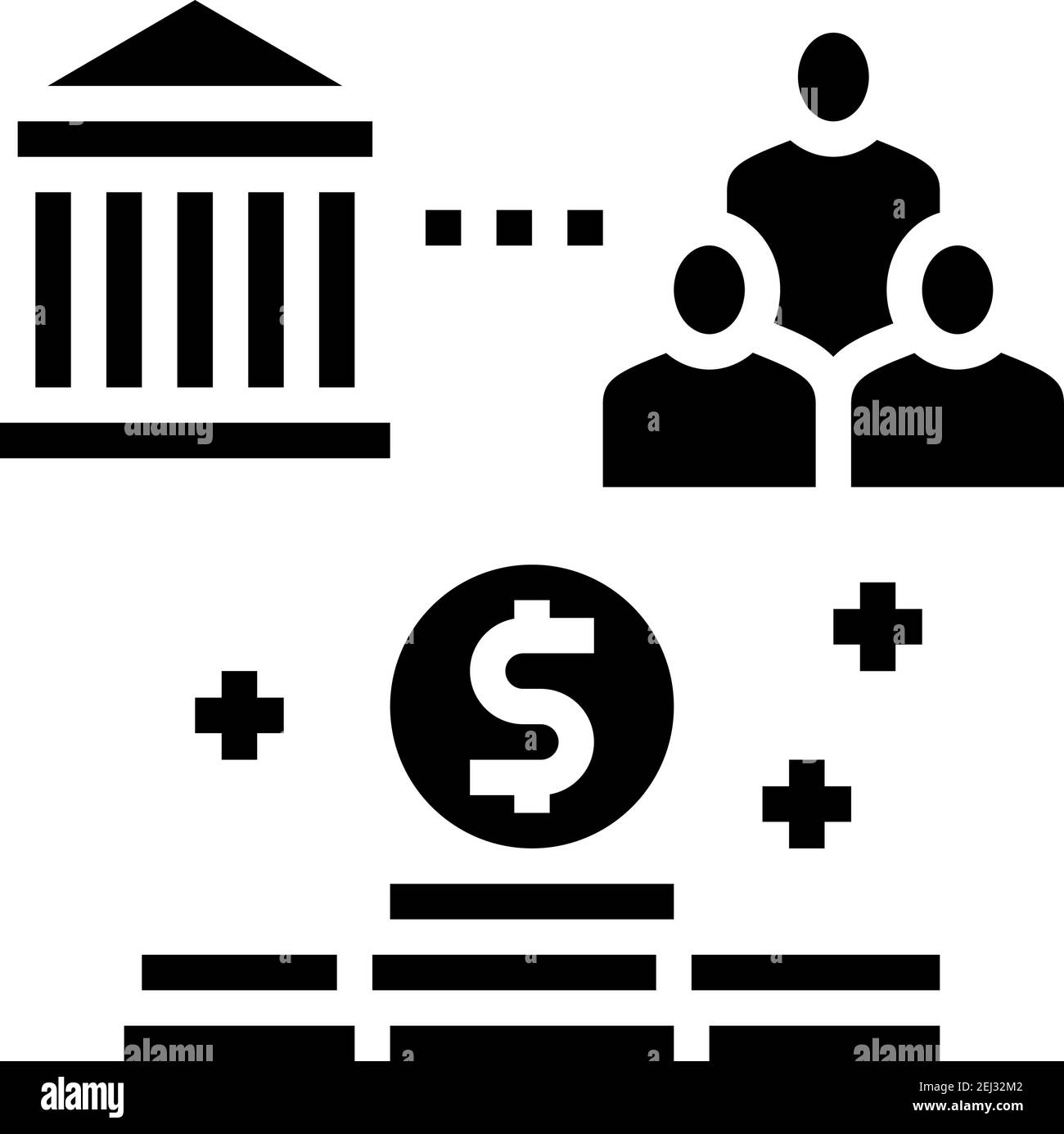 stato delle persone benefici icona glifo illustrazione vettoriale Illustrazione Vettoriale