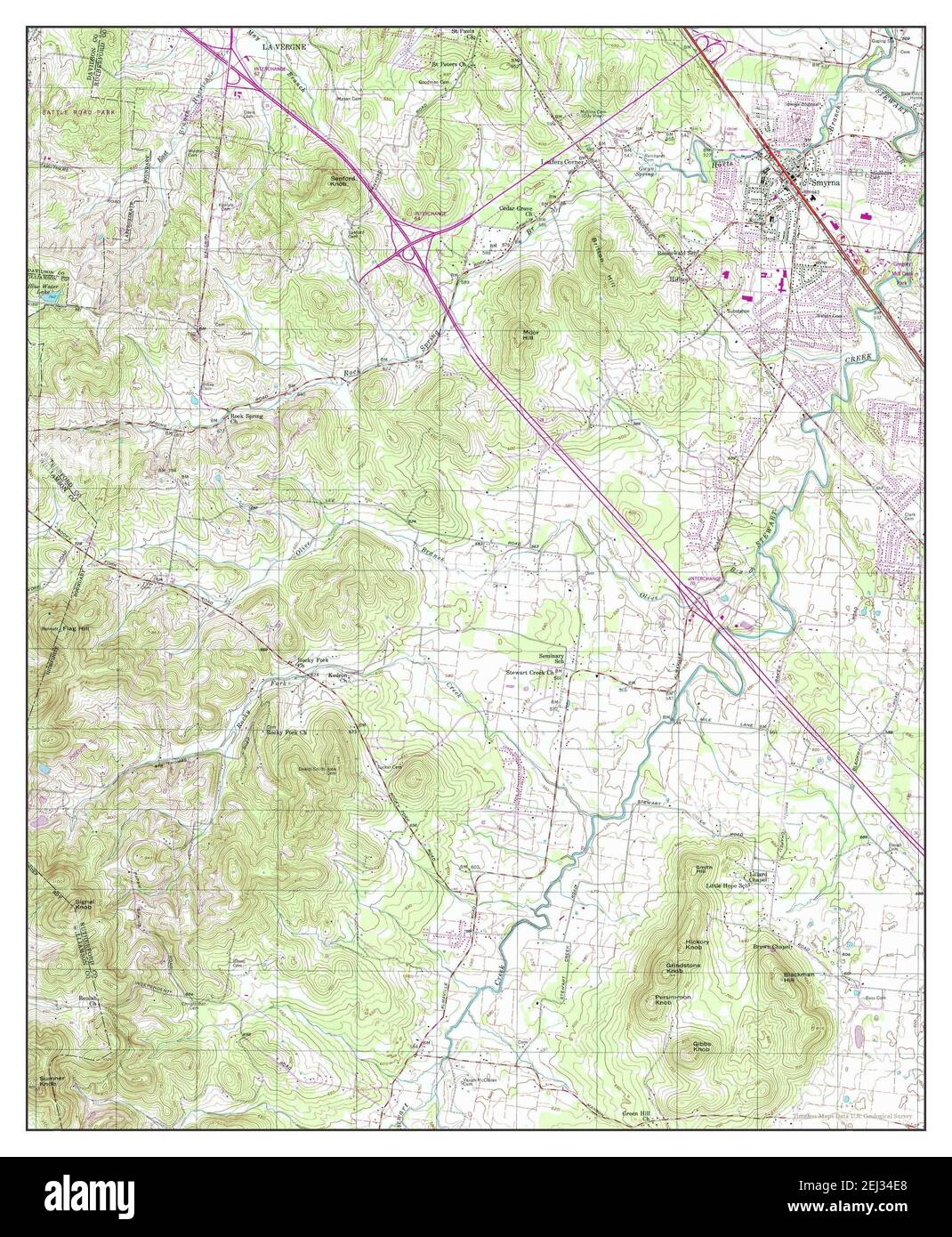 Smyrna, Tennessee, mappa 1998, 1:24000, Stati Uniti d'America da Timeless Maps, dati U.S. Geological Survey Foto Stock