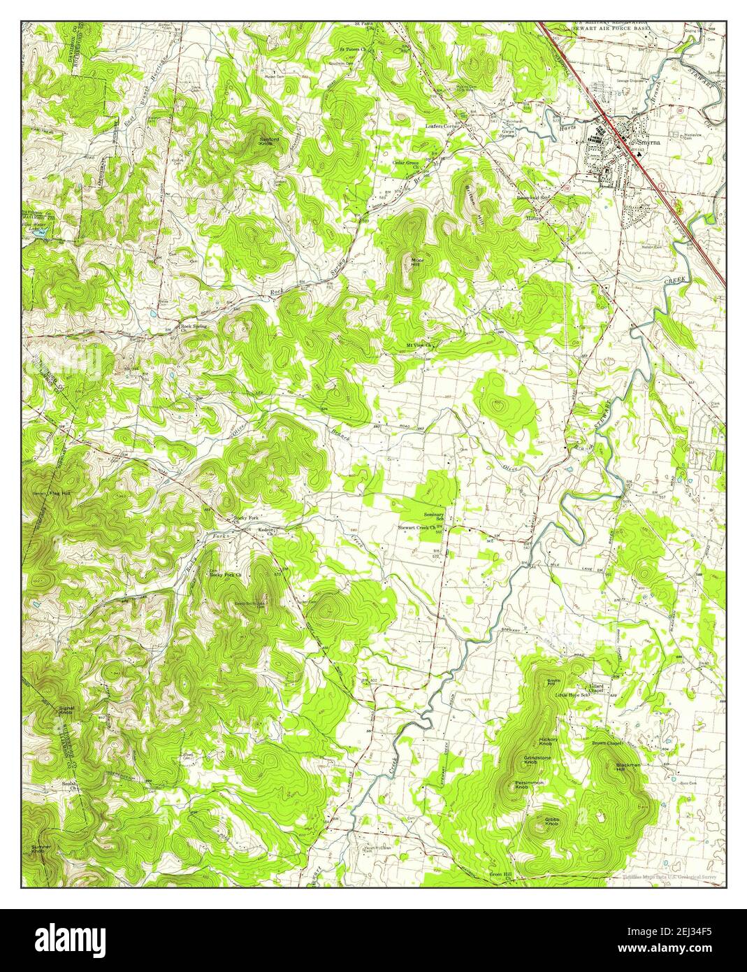 Smyrna, Tennessee, mappa 1957, 1:24000, Stati Uniti d'America da Timeless Maps, dati U.S. Geological Survey Foto Stock