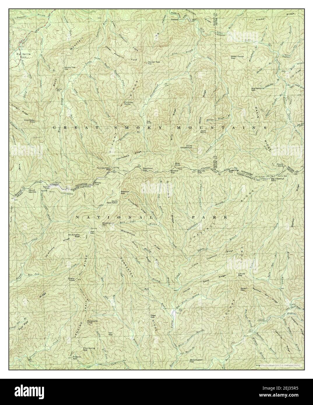 Thunderhead Mtn, Tennessee, mappa 2000, 1:24000, Stati Uniti d'America da Timeless Maps, dati U.S. Geological Survey Foto Stock