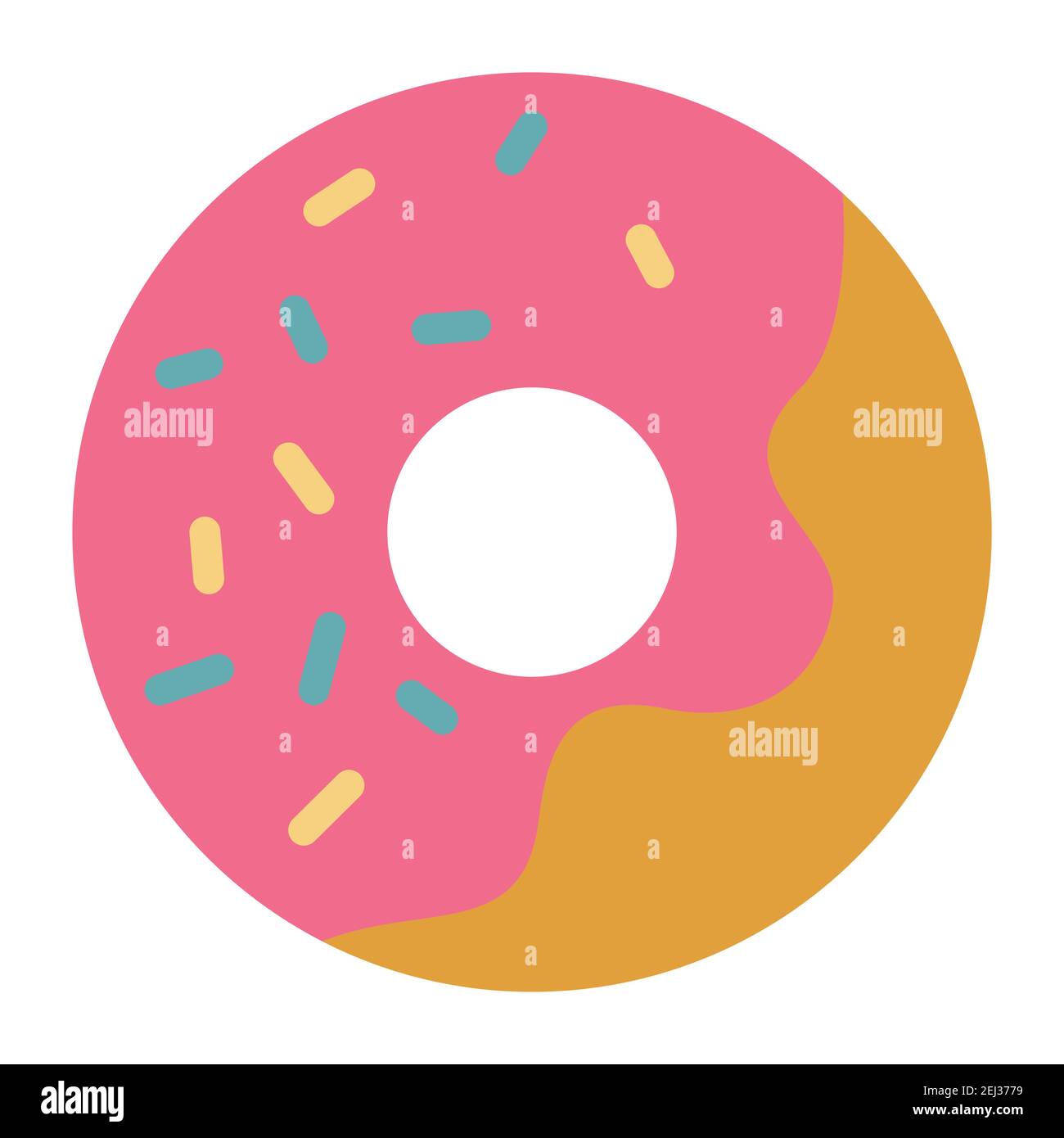 Dolce ciambella semplice cibo icona in stile di linea trendy isolato su sfondo bianco per applicazioni web e concetto mobile. Illustrazione vettoriale. EPS10 Illustrazione Vettoriale