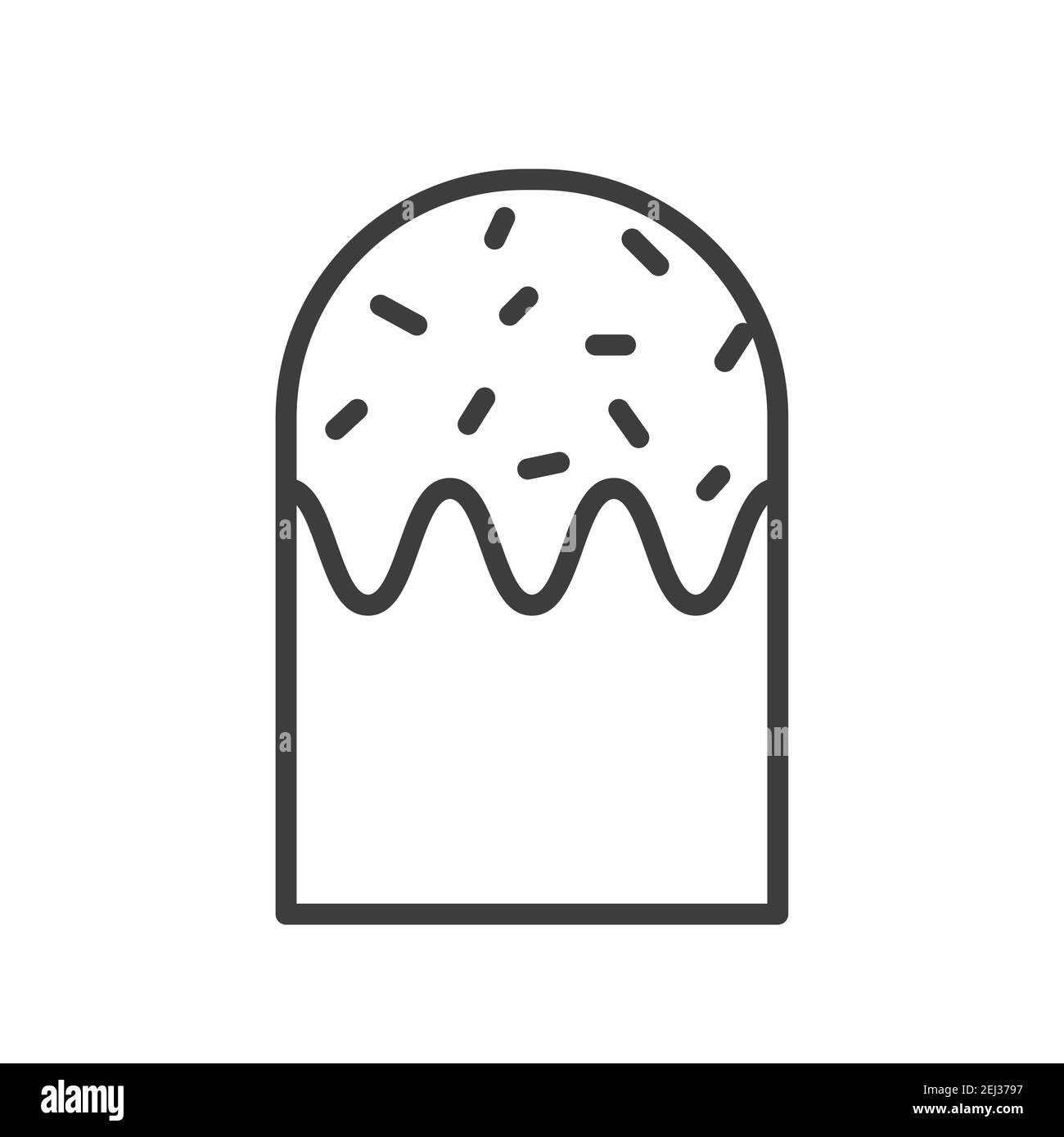 Torta di compleanno. Semplice icona del cibo in stile trendy isolato su sfondo bianco per applicazioni web e concetto mobile. Illustrazione vettoriale. EPS10 Illustrazione Vettoriale