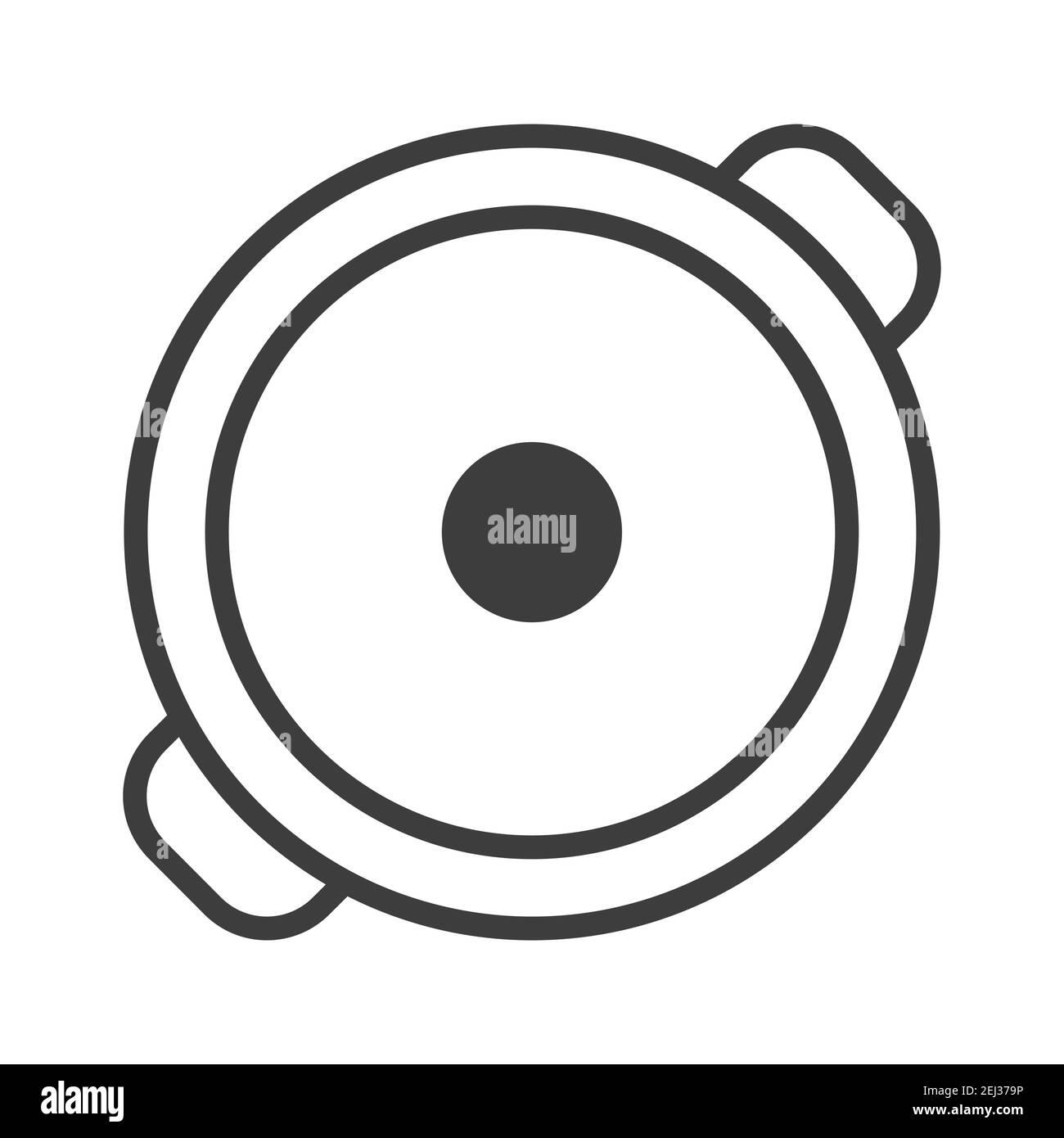 Casseruola con coperchio. Semplice icona del cibo in stile di linea alla moda isolato su sfondo bianco per applicazioni web e concetto mobile. Illustrazione vettoriale. EPS10 Illustrazione Vettoriale