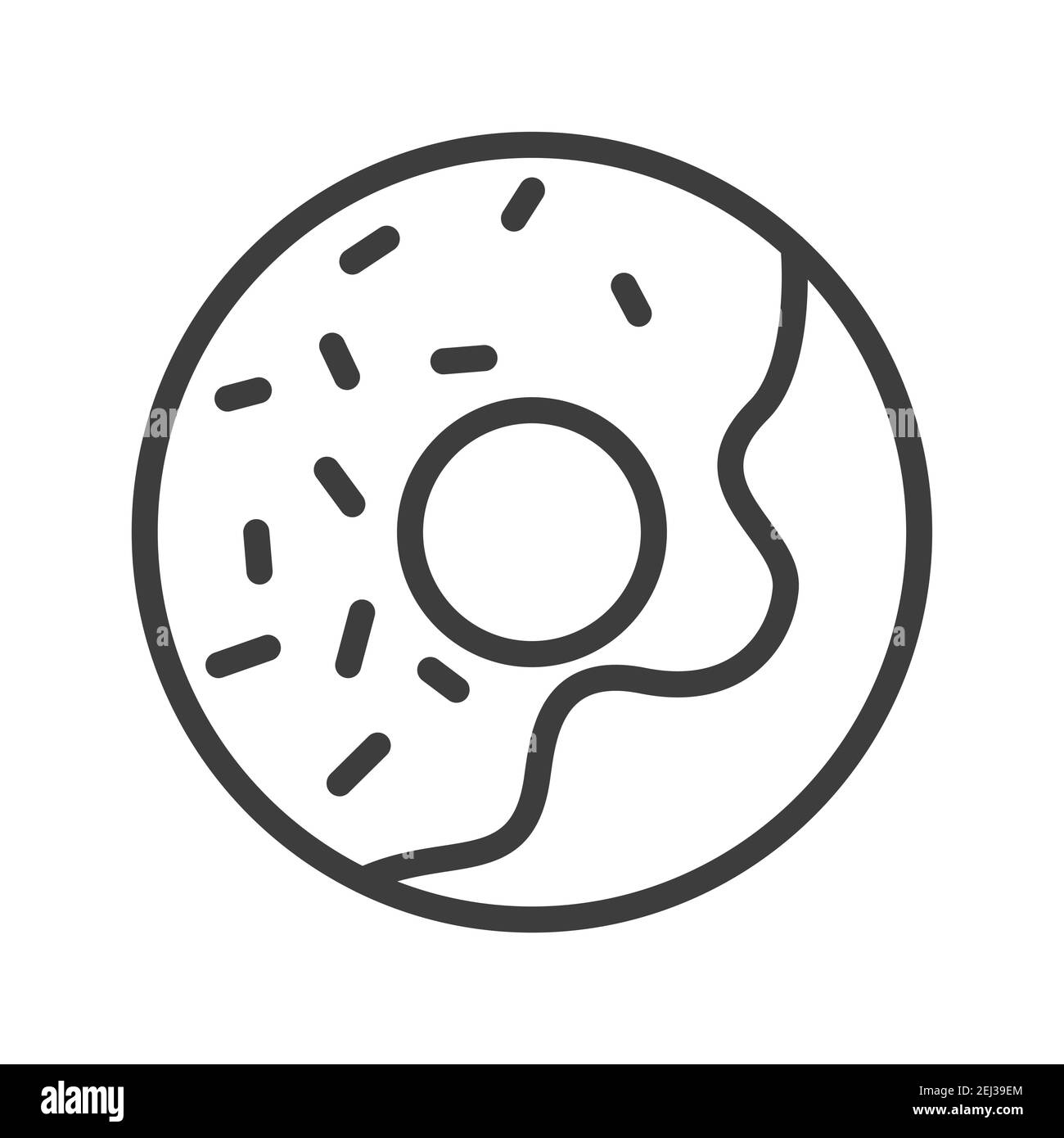 Dolce ciambella semplice cibo icona in stile di linea trendy isolato su sfondo bianco per applicazioni web e concetto mobile. Illustrazione vettoriale. EPS10 Illustrazione Vettoriale