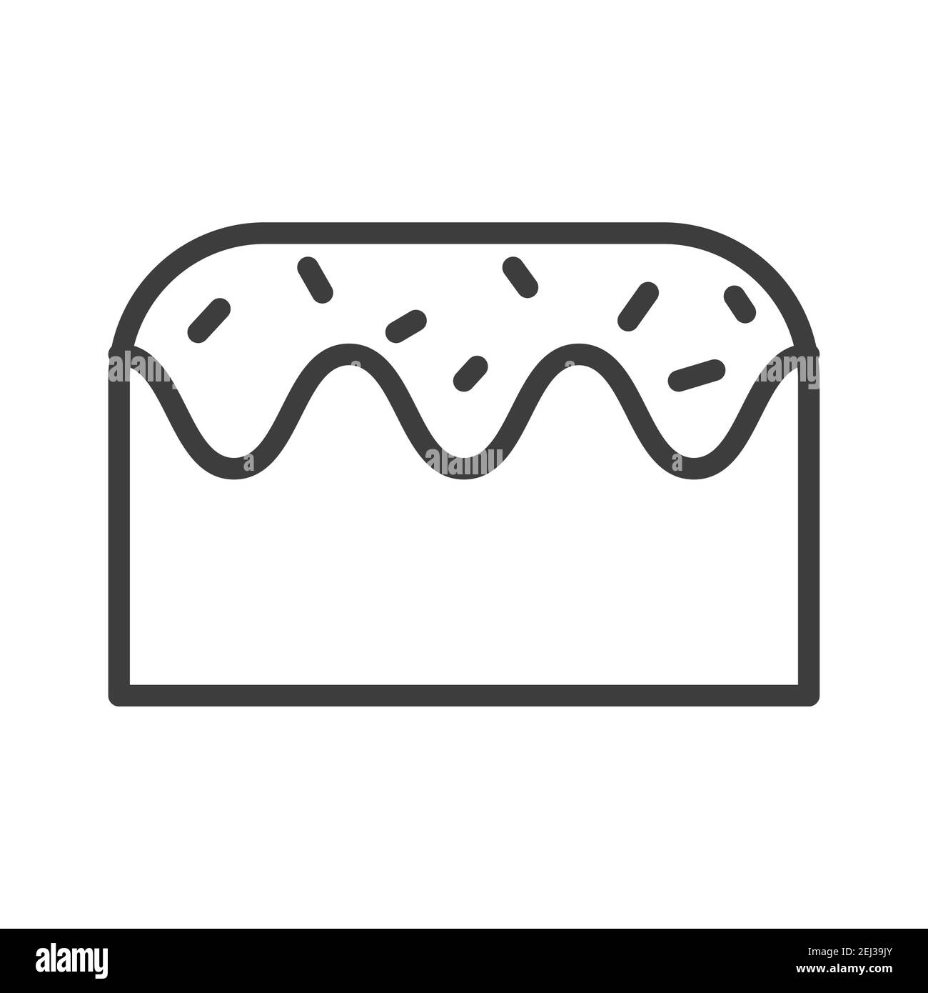Torta di compleanno. Semplice icona del cibo in stile trendy isolato su sfondo bianco per applicazioni web e concetto mobile. Illustrazione vettoriale. EPS10 Illustrazione Vettoriale