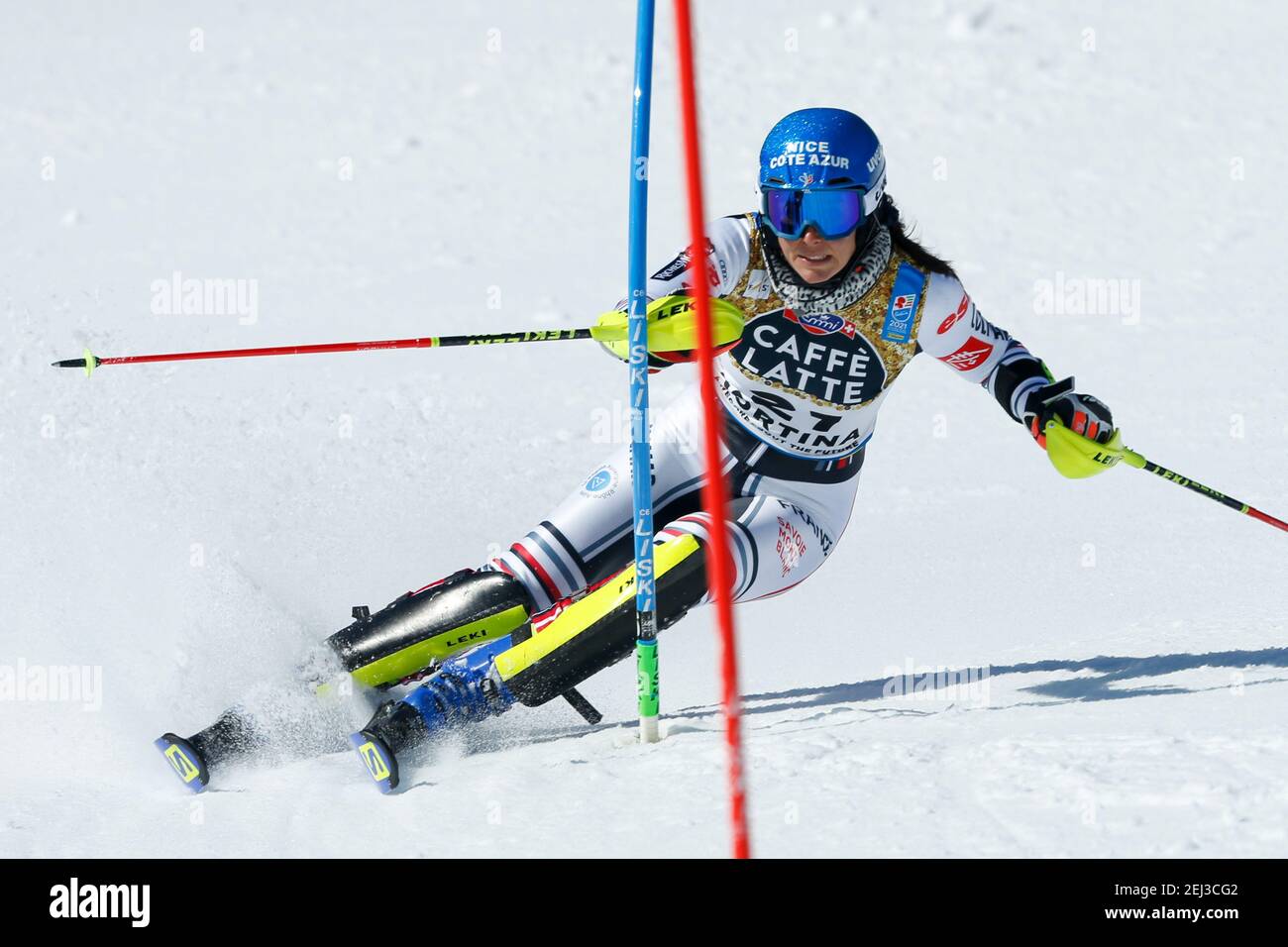 Nastasia Noens (fra) durante i Campionati mondiali DI SCI alpino 2021 FIS - Slalom - Donne, gara di sci alpino a Cortina (BL), Italia, febbraio 20 2021 Foto Stock