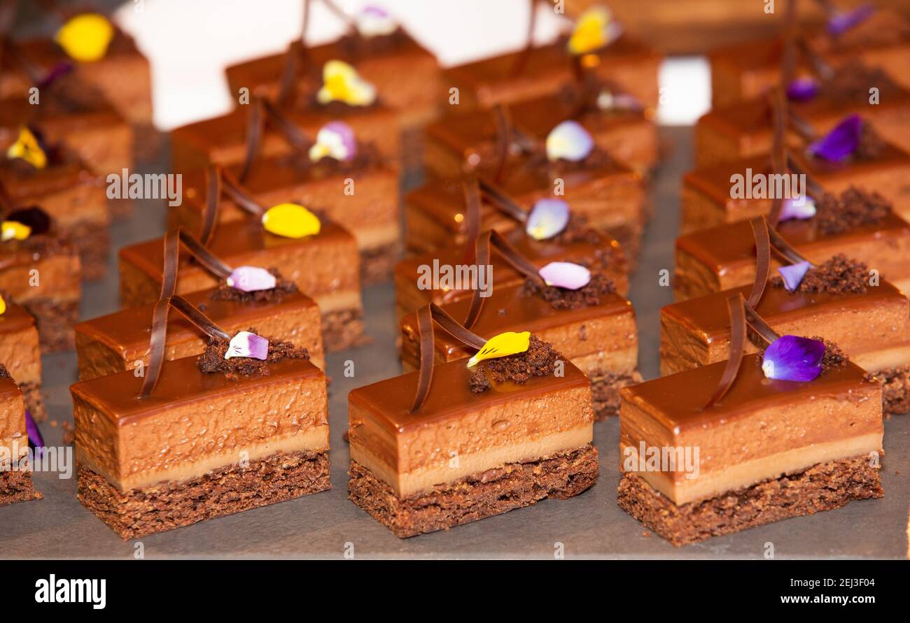 Tartine da dessert individuali per una festa Foto Stock