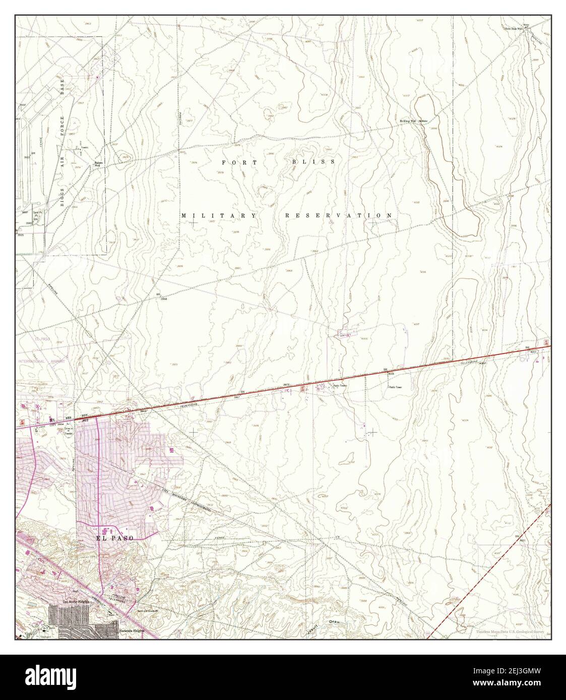 Fort Bliss se, Texas, mappa 1955, 1:24000, Stati Uniti d'America da Timeless Maps, dati U.S. Geological Survey Foto Stock