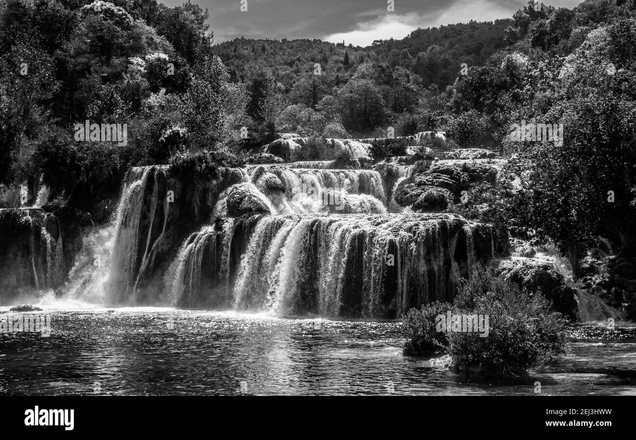 Spettacolari cascate a Krka, Croazia Foto Stock