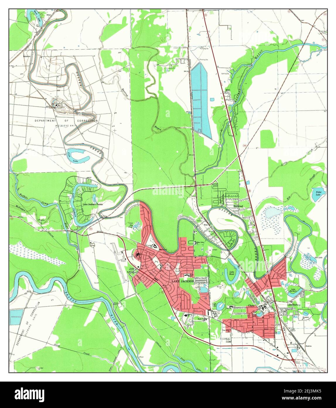 Lake Jackson, Texas, mappa 1963, 1:24000, Stati Uniti d'America da Timeless Maps, dati U.S. Geological Survey Foto Stock