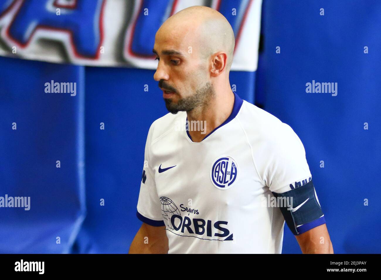 BUENOS AIRES, 18/02/2021: Damian Stazzone di San Lorenzo durante la partita con la Catedral per la Pro Run Cup di calcio indoor. Foto Stock