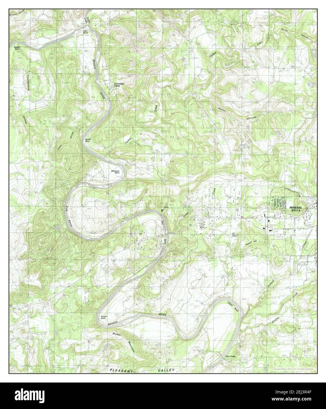 Mineral Wells West, Texas, map 1984, 1:24000, United States of America by Timeless Maps, data U.S. Geological Survey Foto Stock