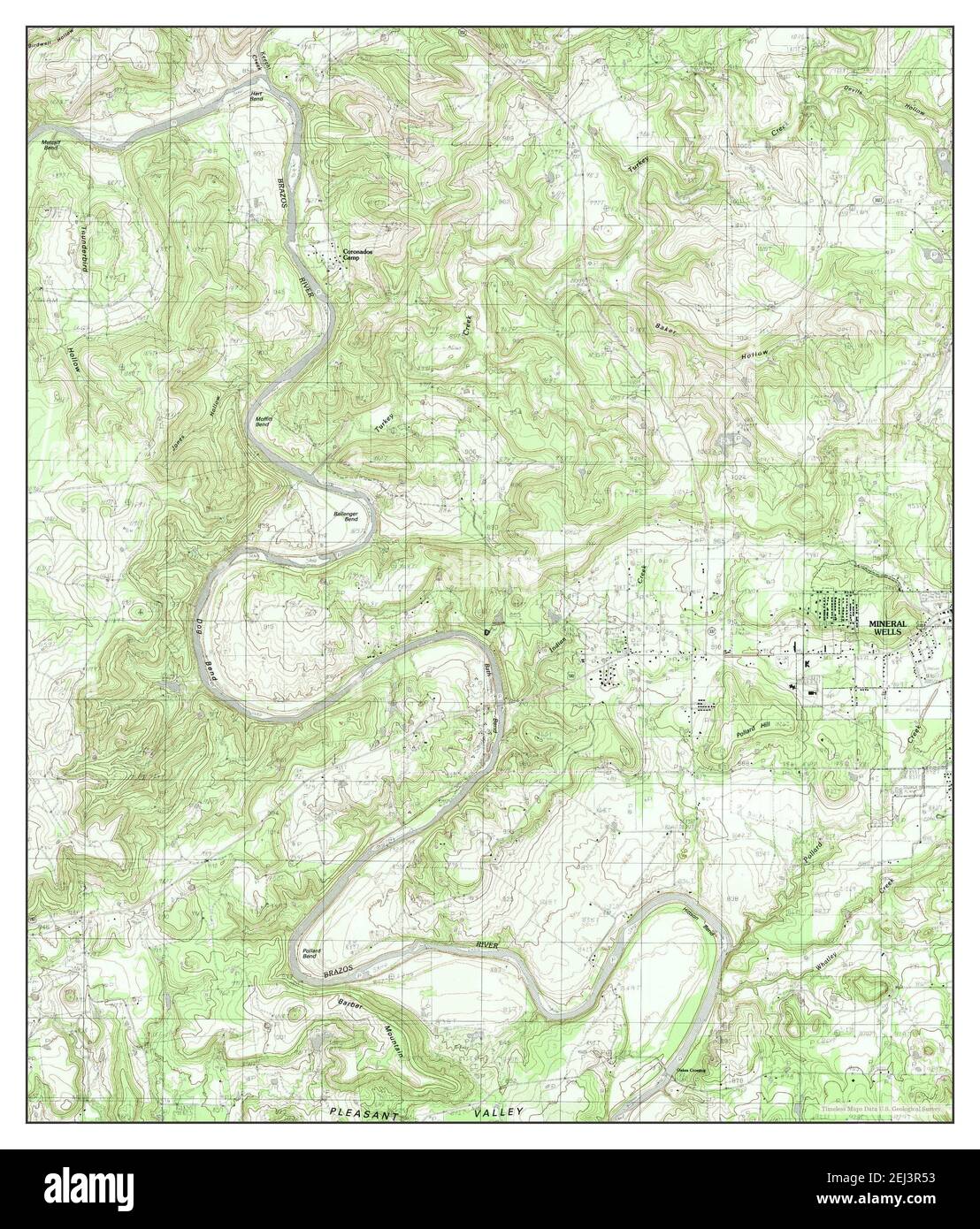 Mineral Wells West, Texas, map 1984, 1:24000, United States of America by Timeless Maps, data U.S. Geological Survey Foto Stock
