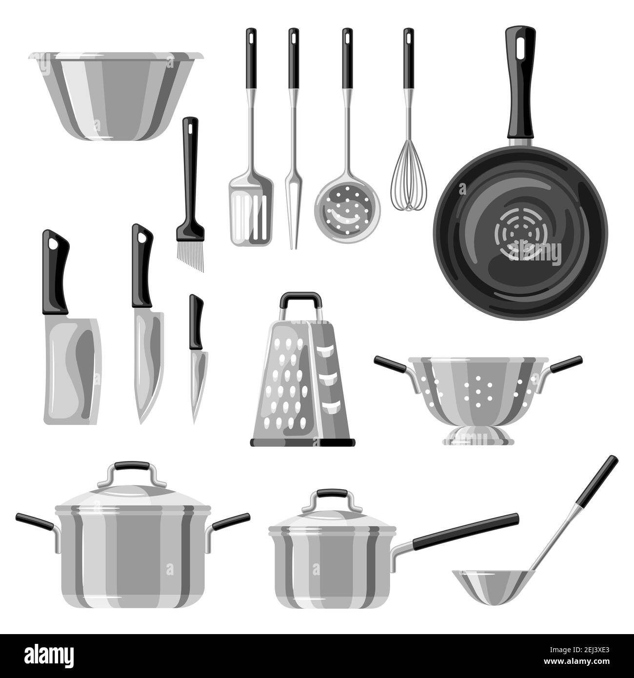 Set di utensili da cucina. Illustrazione Vettoriale