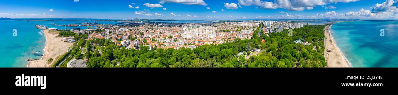 Vista aerea della città bulgara Bourgas Foto Stock