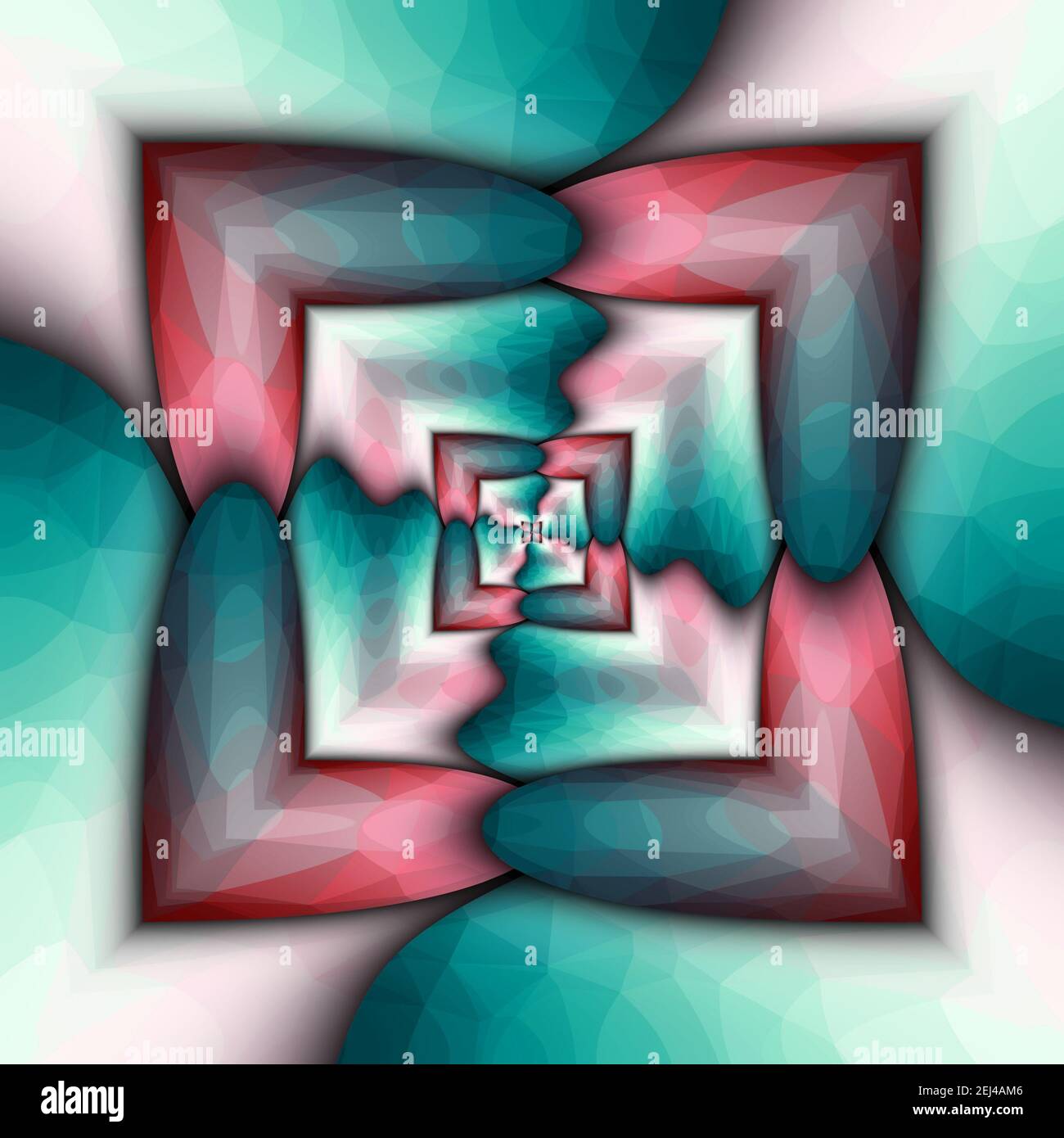 3D render modello astratto di sfondo con piastrelle colorate ornamenti poligonale Foto Stock