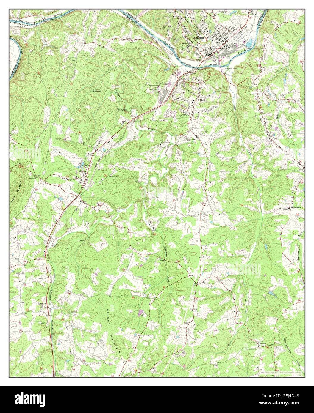 Altavista, Virginia, map 1966, 1:24000, United States of America by Timeless Maps, data U.S. Geological Survey Foto Stock