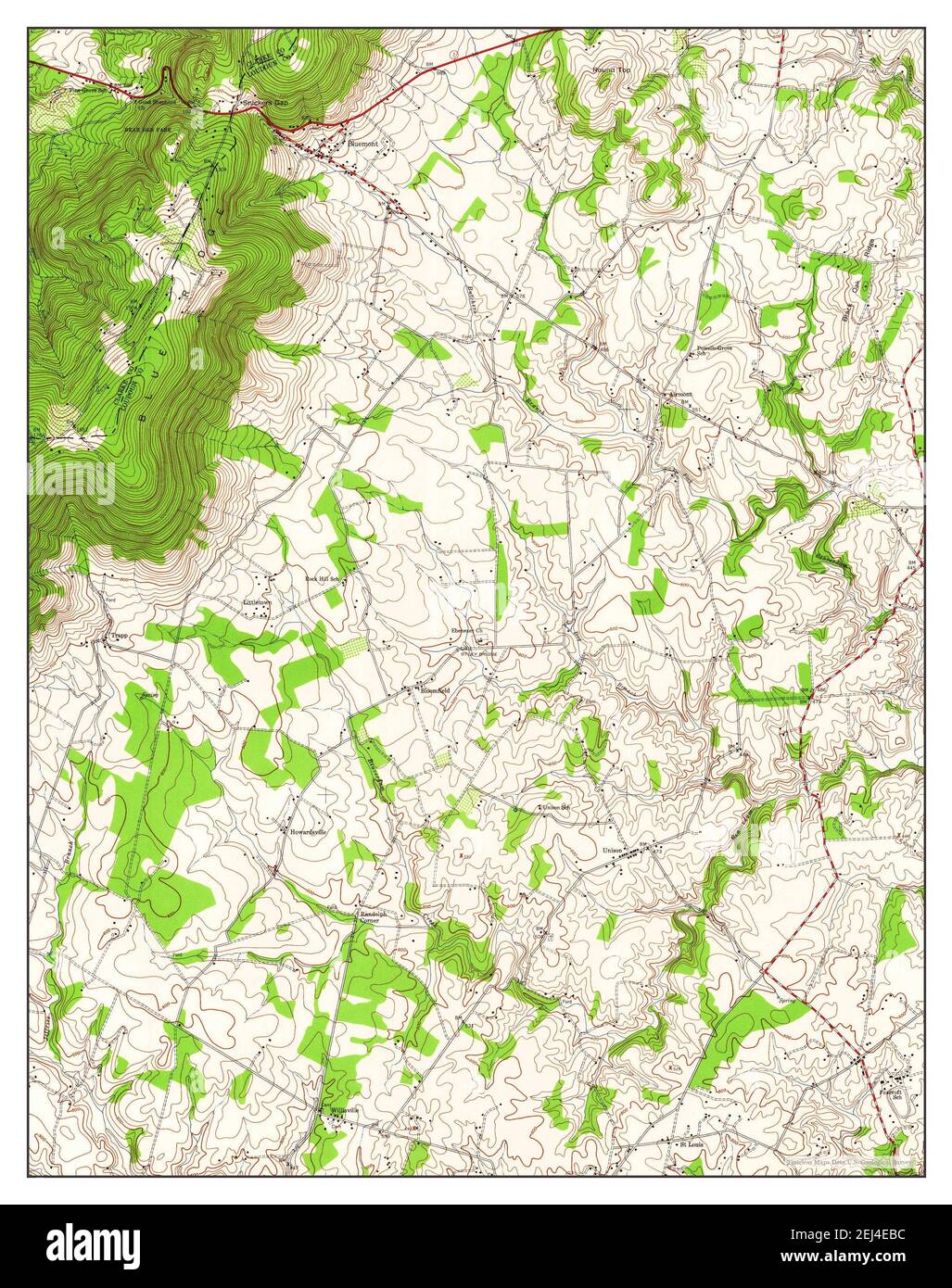 Bluemont, Virginia, mappa 1943, 1:24000, Stati Uniti d'America da Timeless Maps, dati U.S. Geological Survey Foto Stock
