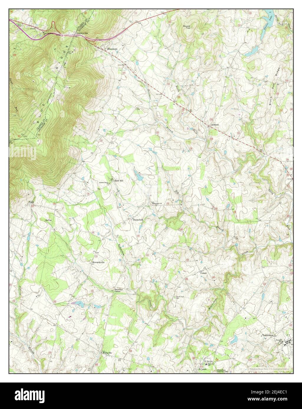 Bluemont, Virginia, mappa 1970, 1:24000, Stati Uniti d'America da Timeless Maps, dati U.S. Geological Survey Foto Stock