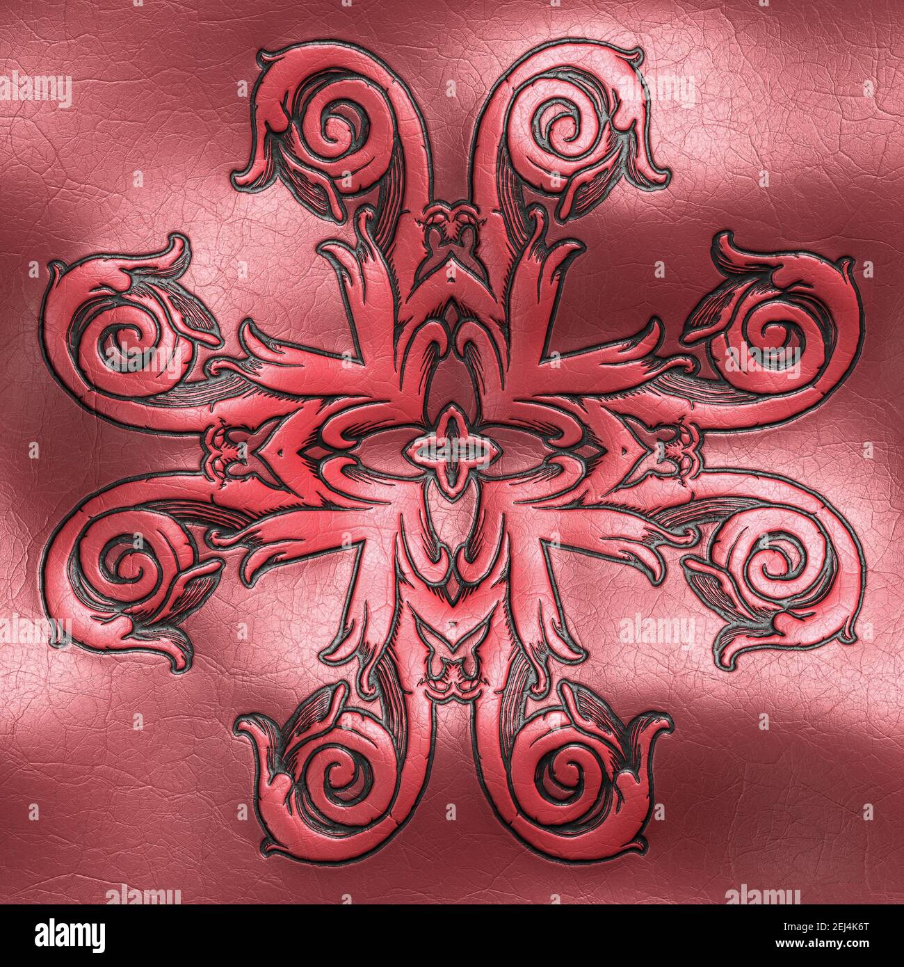 Rendering 3D di piastrelle di fondo in plastica con vintageornamento in rilievo Foto Stock